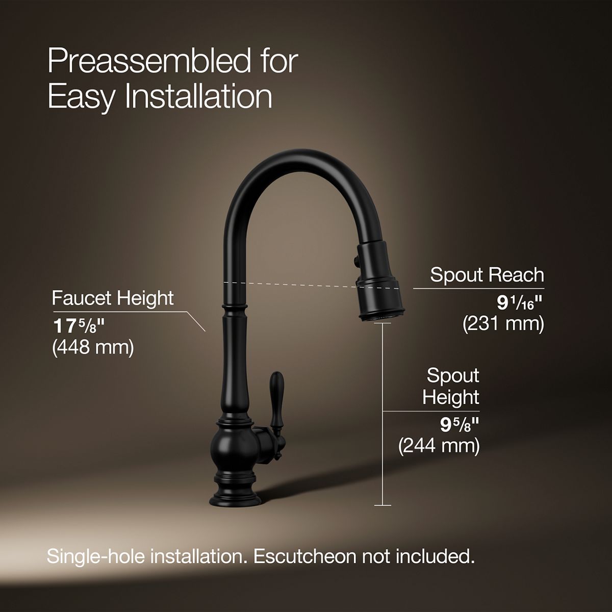 3/4 view of product with dimensions