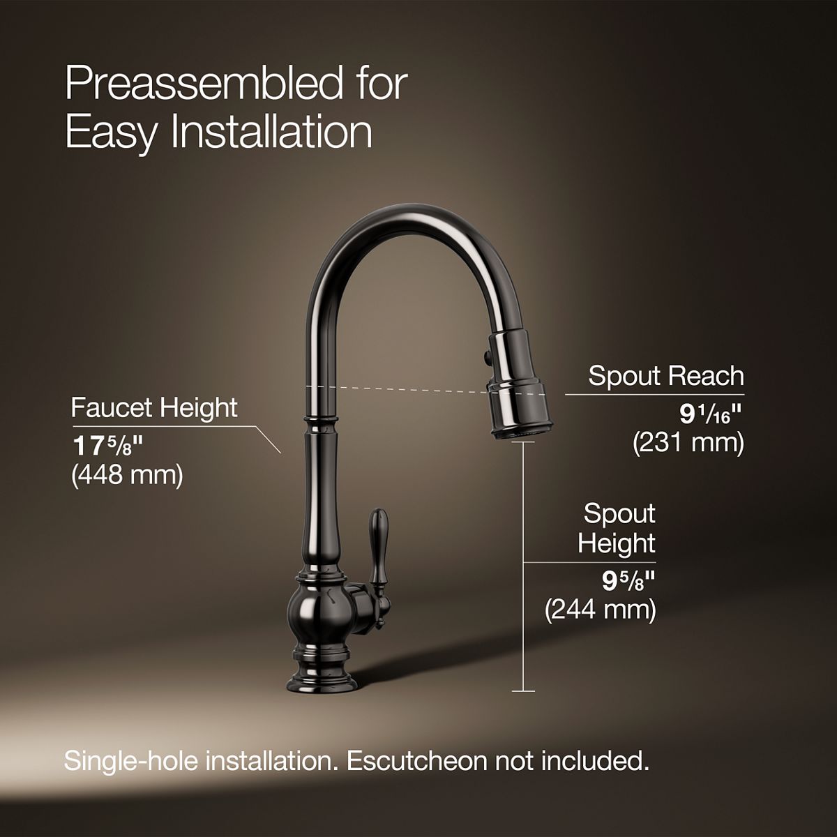 3/4 view of product with dimensions