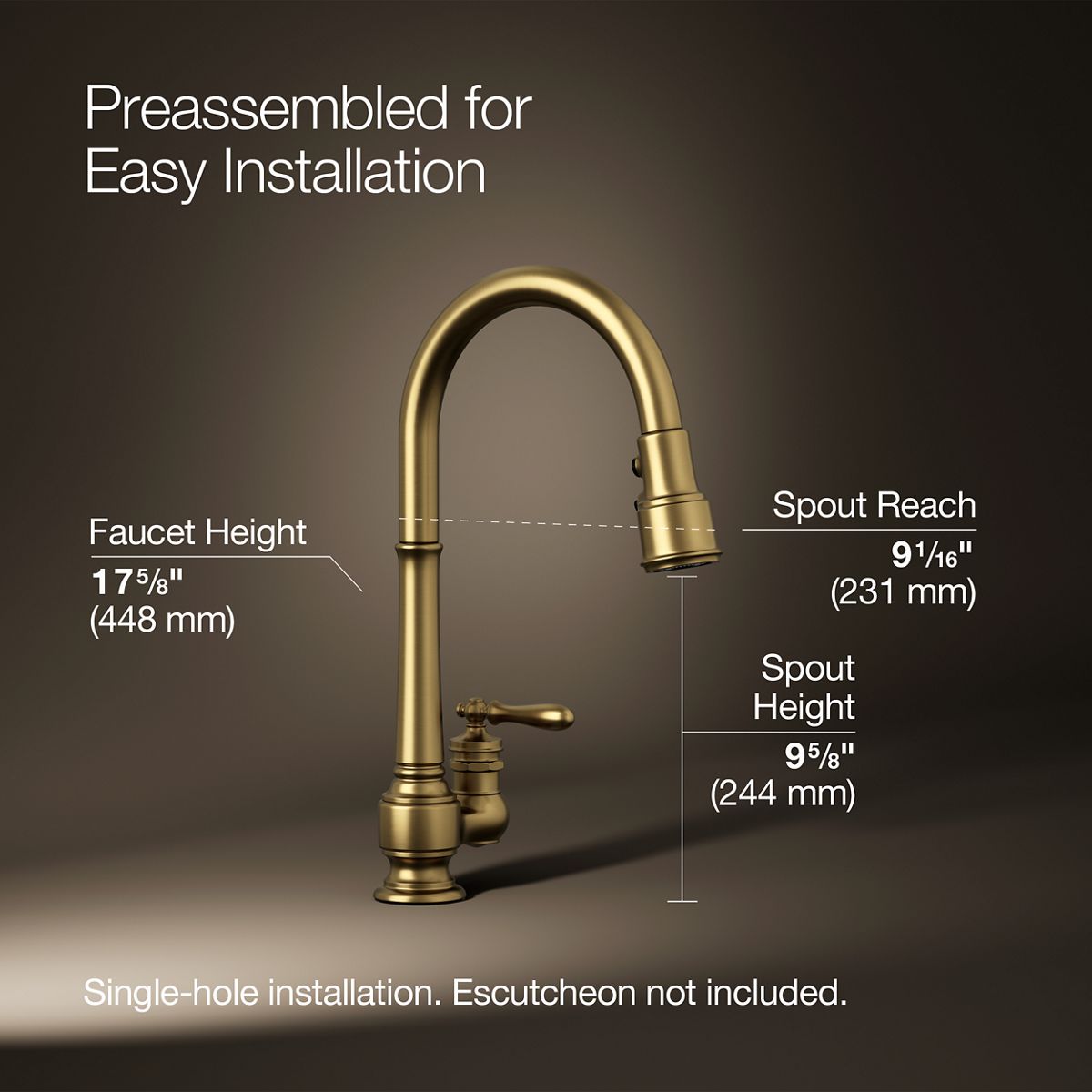 3/4 view of product with dimensions