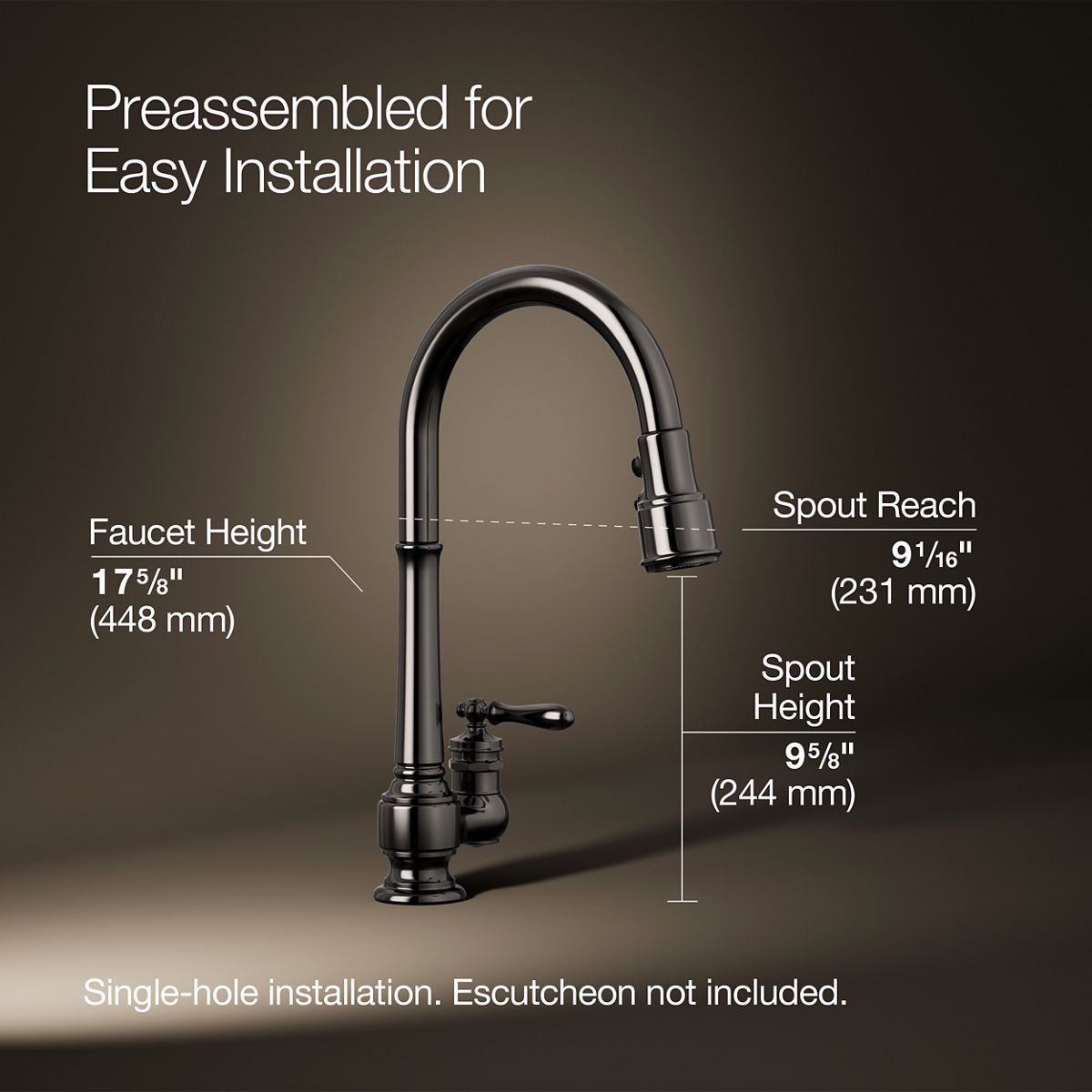 3/4 view of product with dimensions