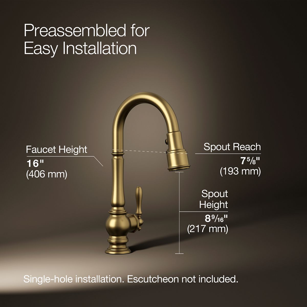 3/4 view of product with dimensions