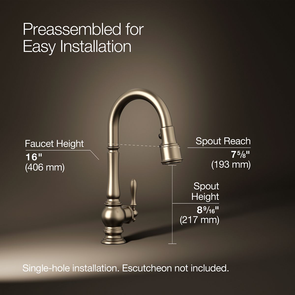 3/4 view of product with dimensions