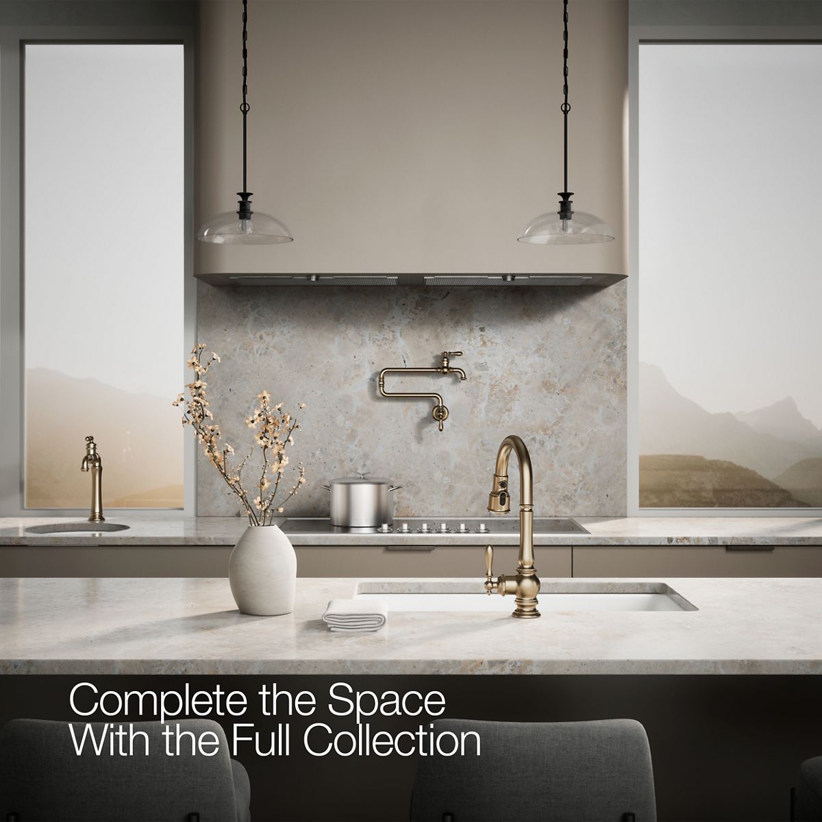 KOHLER | 99261 | Artifacts™| Pull-down kitchen sink faucet with