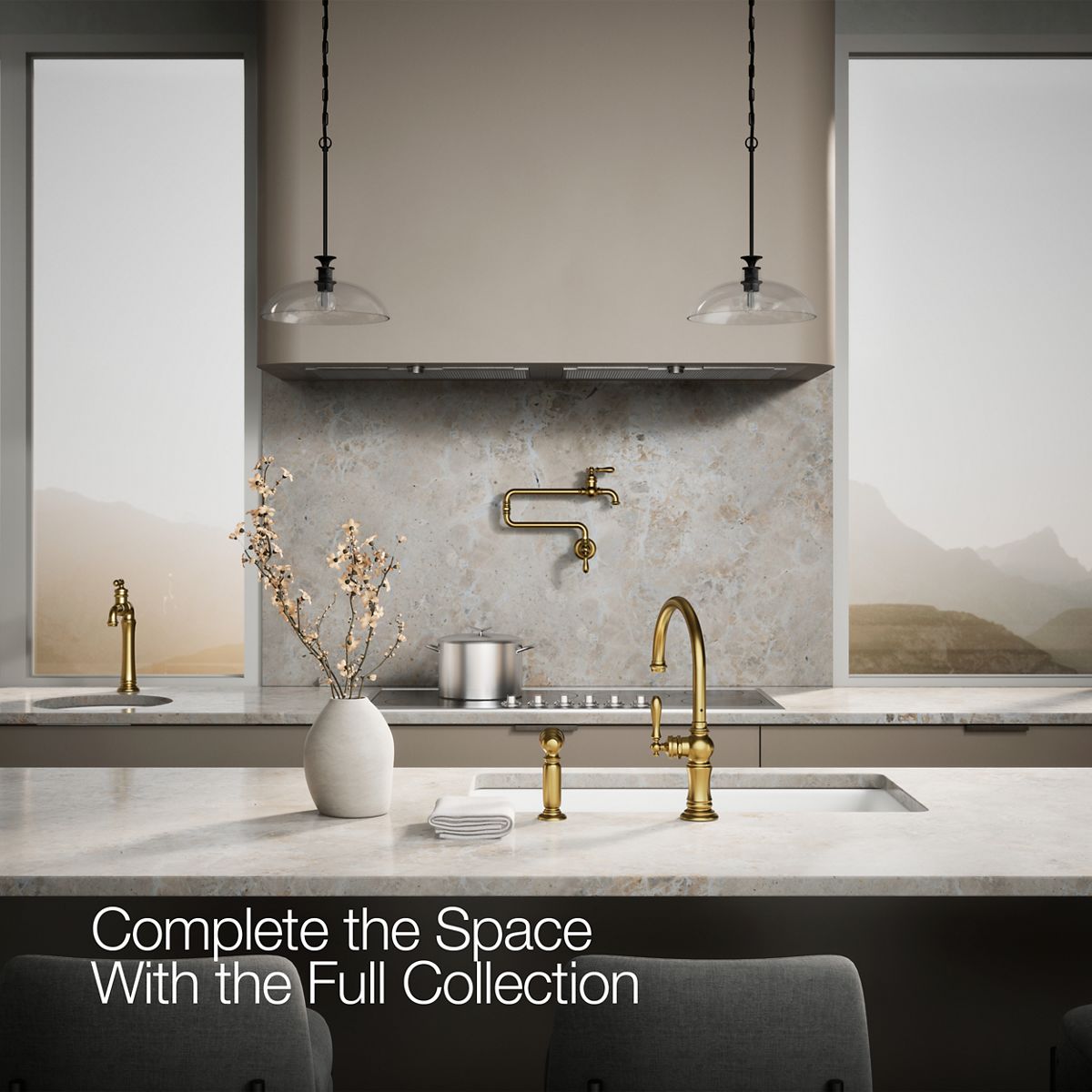 KOHLER | K-99262 | Artifacts Swing Spout Kitchen Faucet with Side