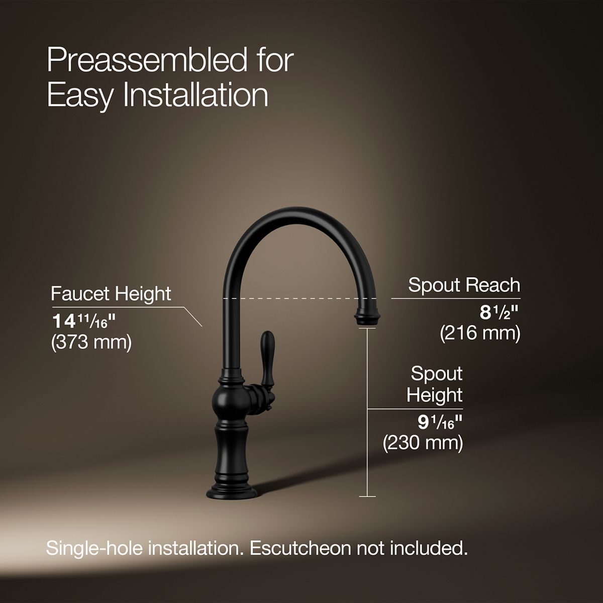 3/4 view of product with dimensions