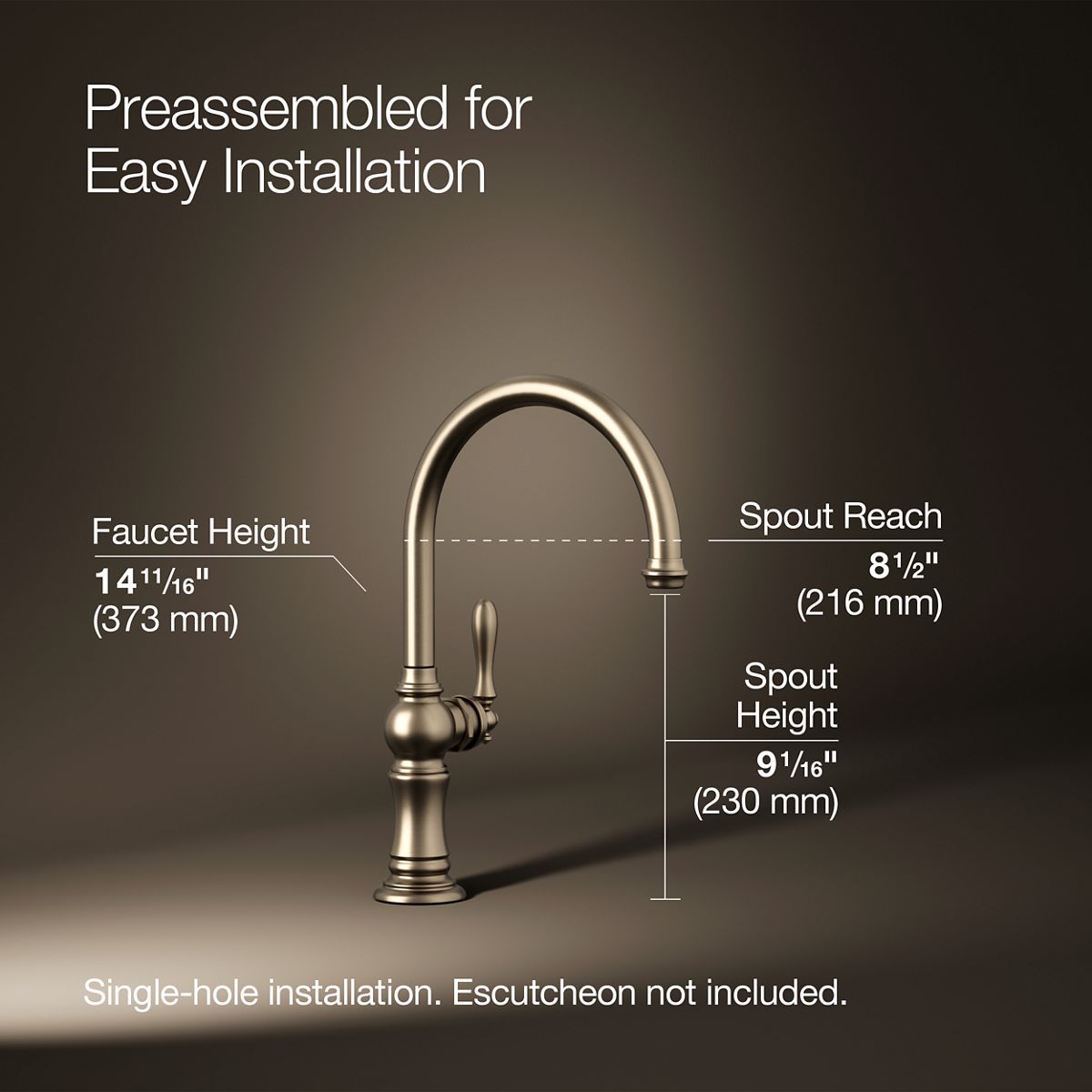 3/4 view of product with dimensions
