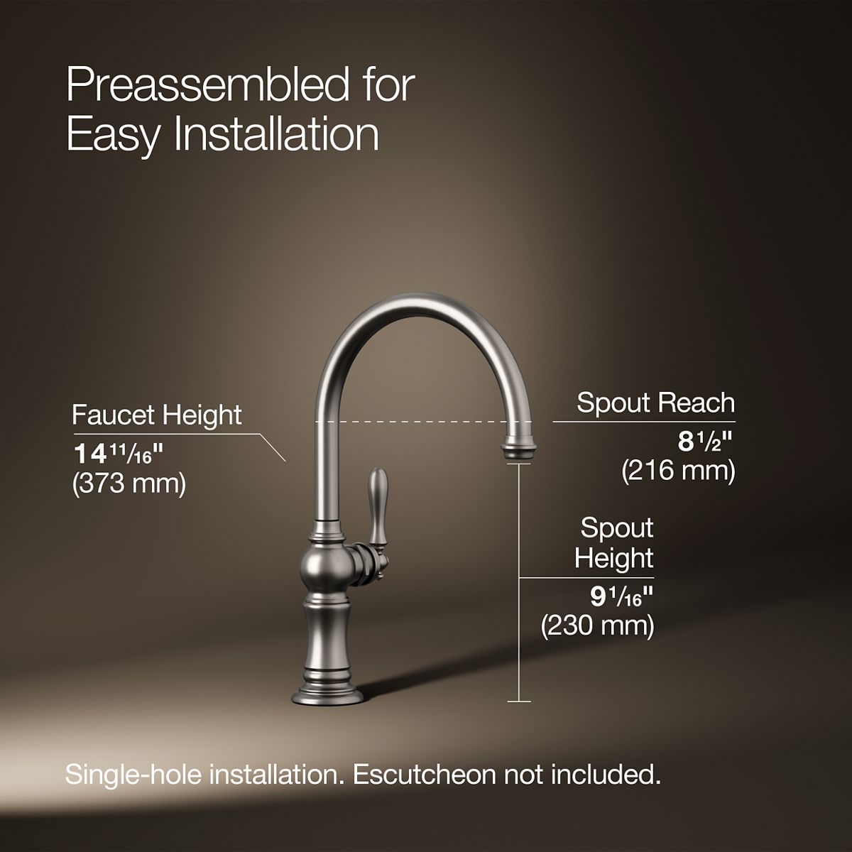3/4 view of product with dimensions
