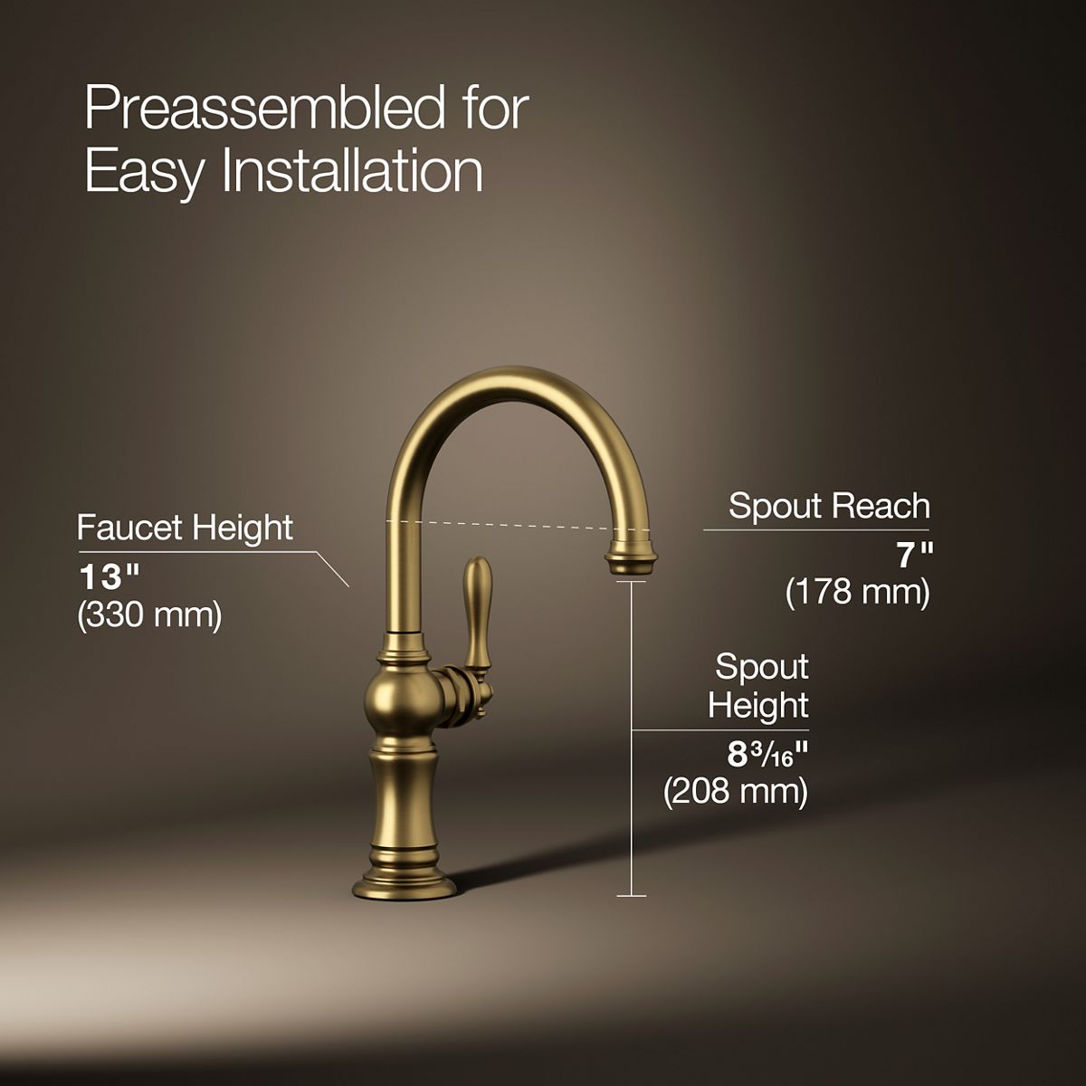 3/4 view of product with dimensions