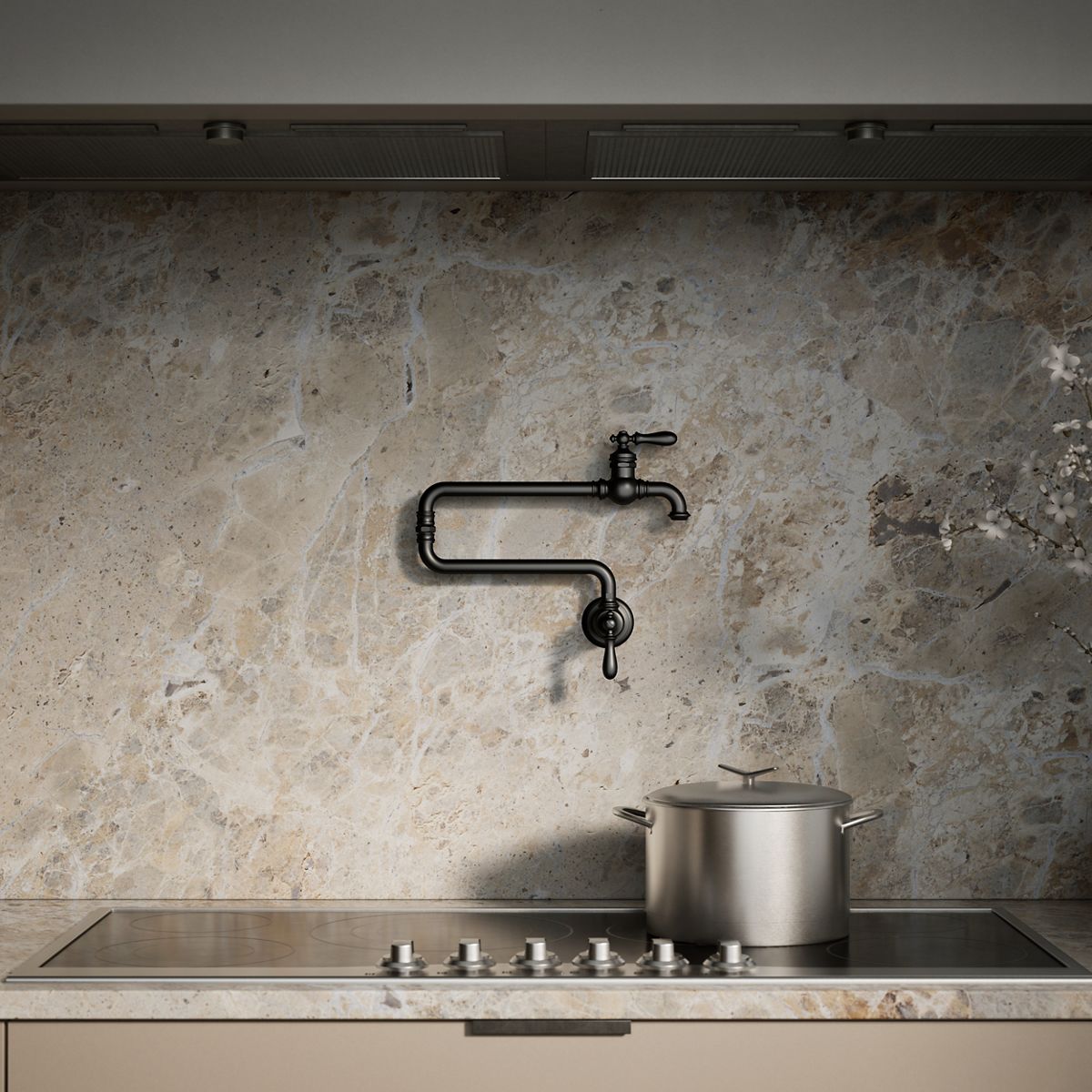 angled view, not straight-on, 1-point perspective
