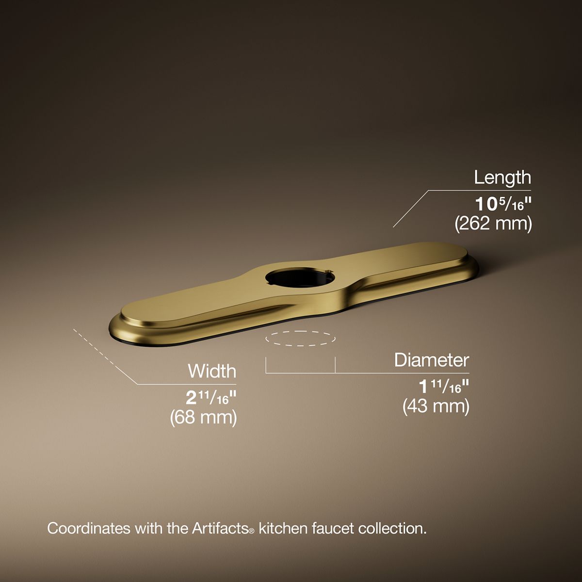 3-Hole Kitchen Faucet Escutcheon | K-99272 | KOHLER