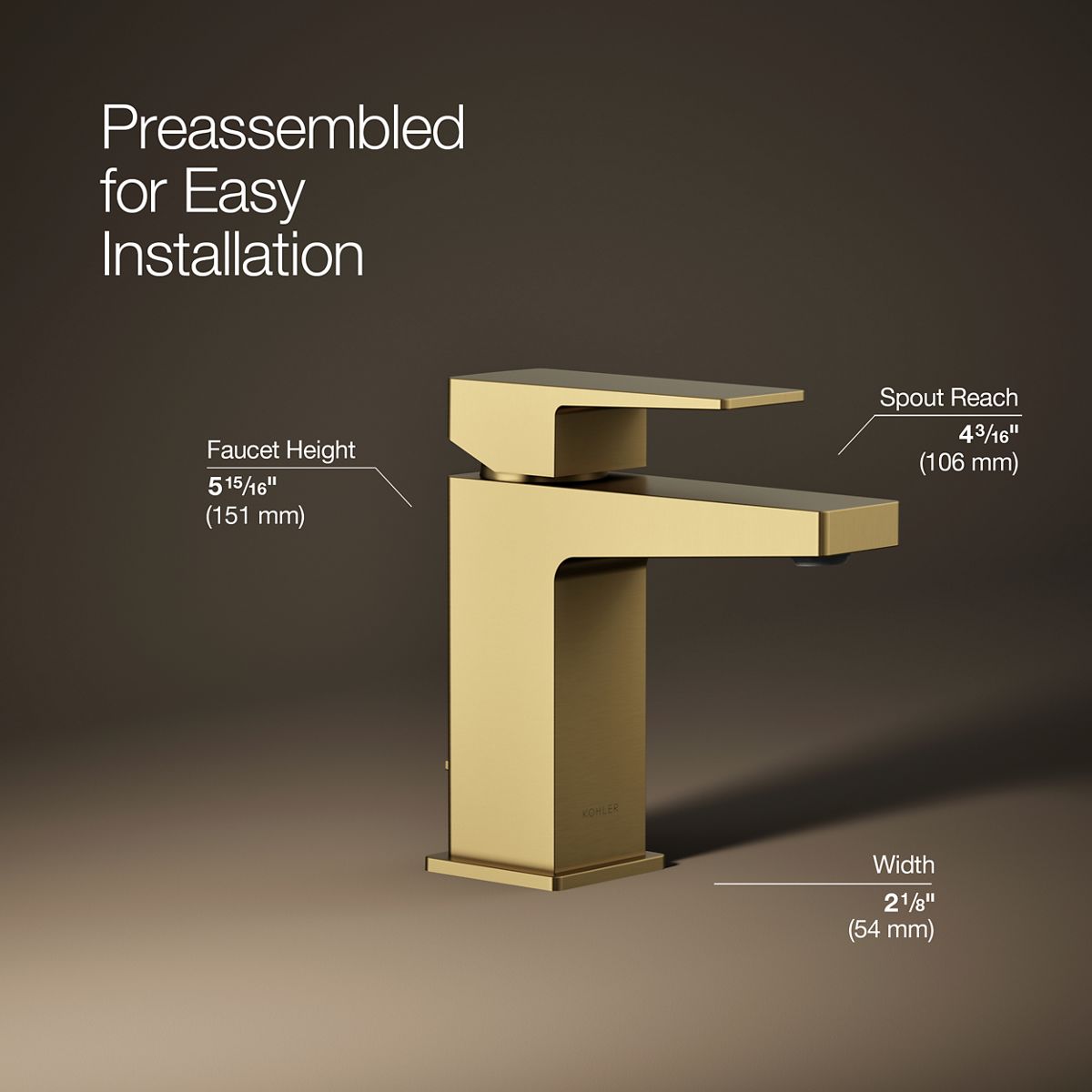 3/4 view of product with dimensions