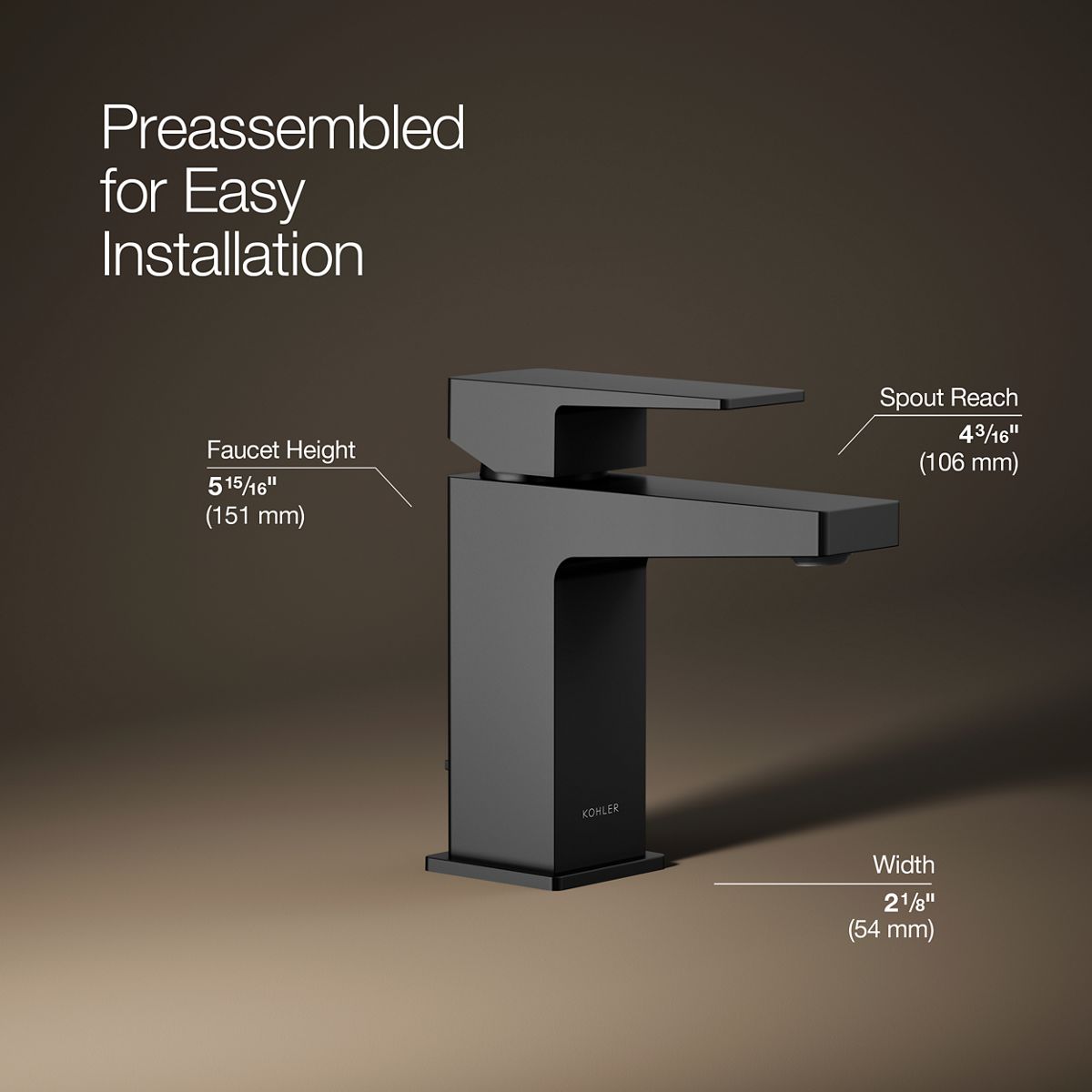 3/4 view of product with dimensions
