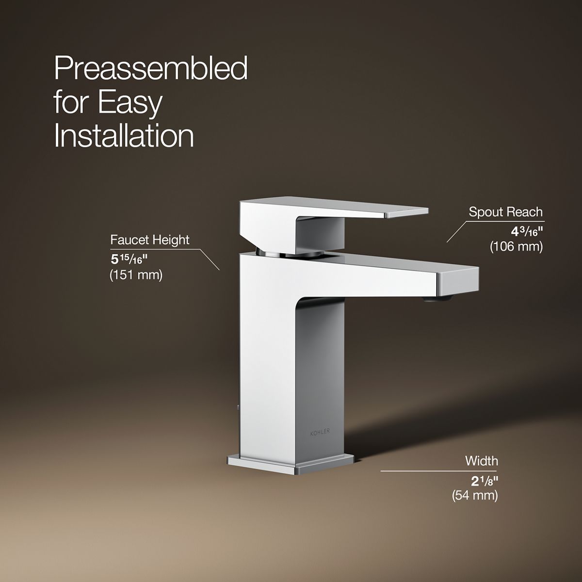 3/4 view of product with dimensions