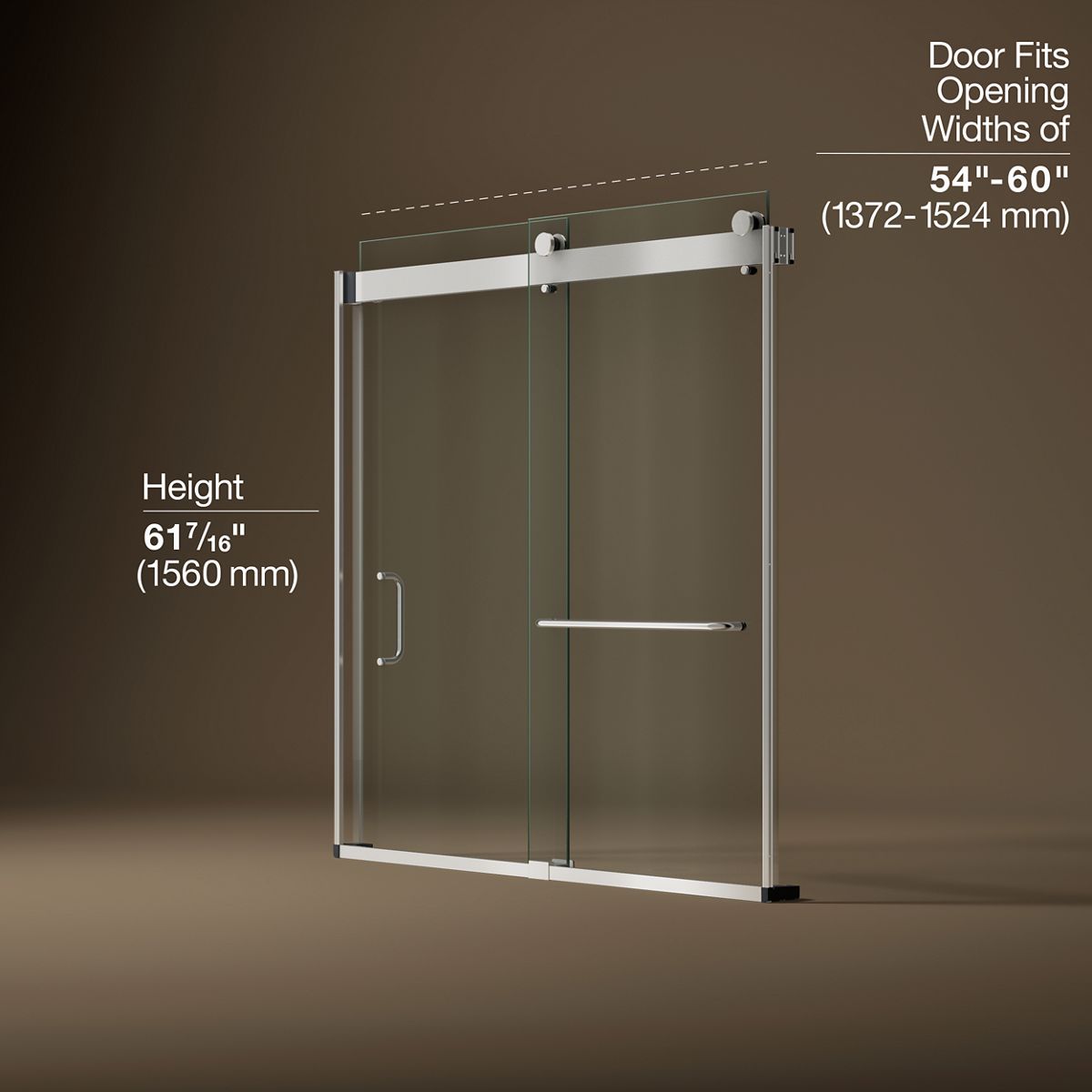 3/4 view of product with dimensions