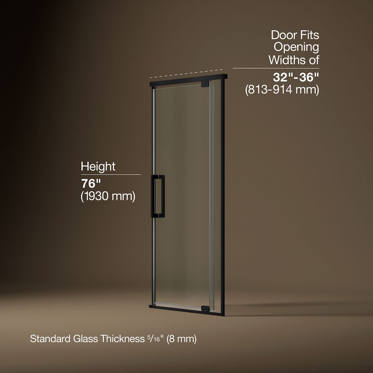 3/4 view of product with dimensions