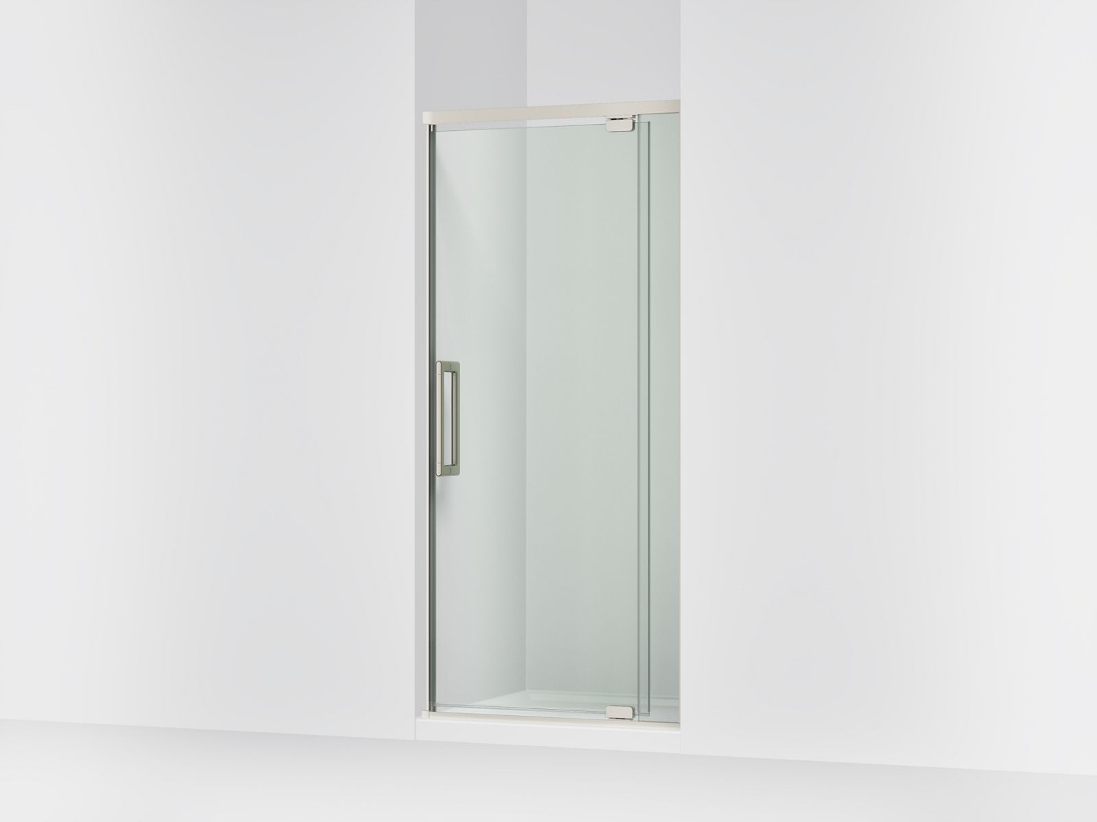 Statement 32"-36" W x 76" H pivot shower door with 5/16"-thick Crystal Clear glass