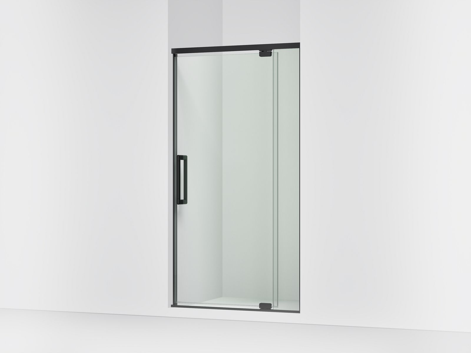 Statement 36"-42" W x 76" H pivot shower door with 5/16"-thick Crystal Clear glass