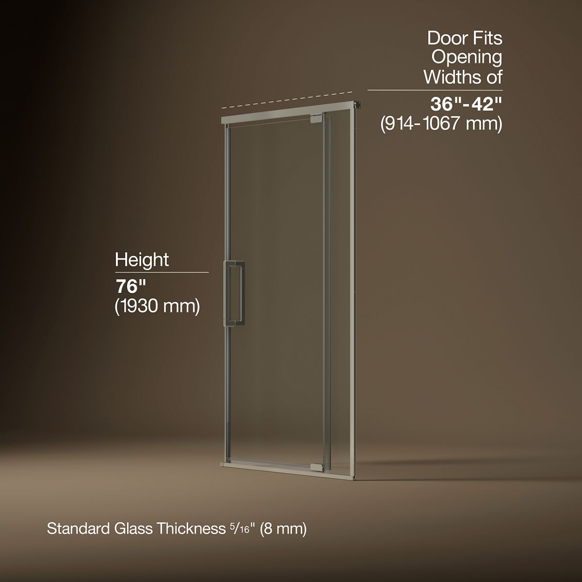 3/4 view of product with dimensions