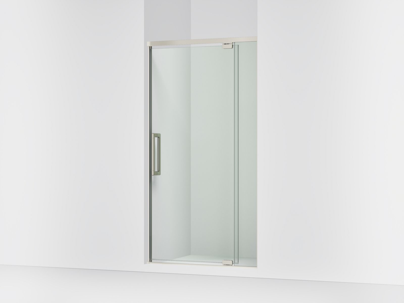 Statement 36"-42" W x 76" H pivot shower door with 5/16"-thick Crystal Clear glass