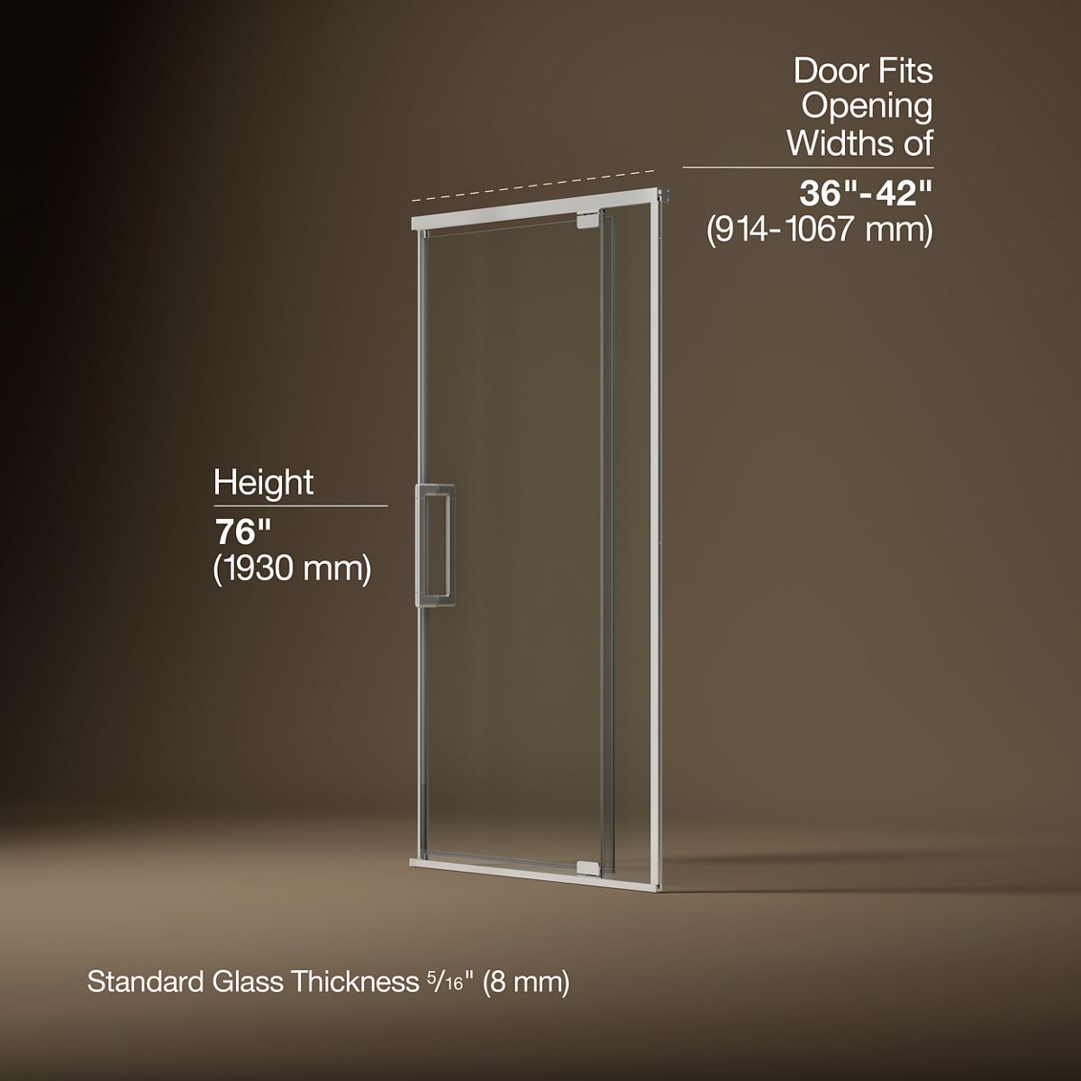 3/4 view of product with dimensions