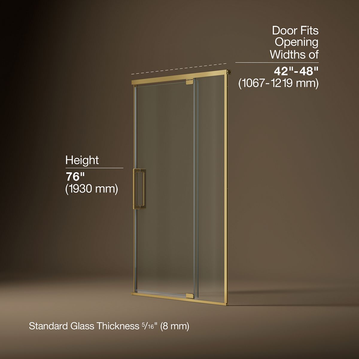 3/4 view of product with dimensions