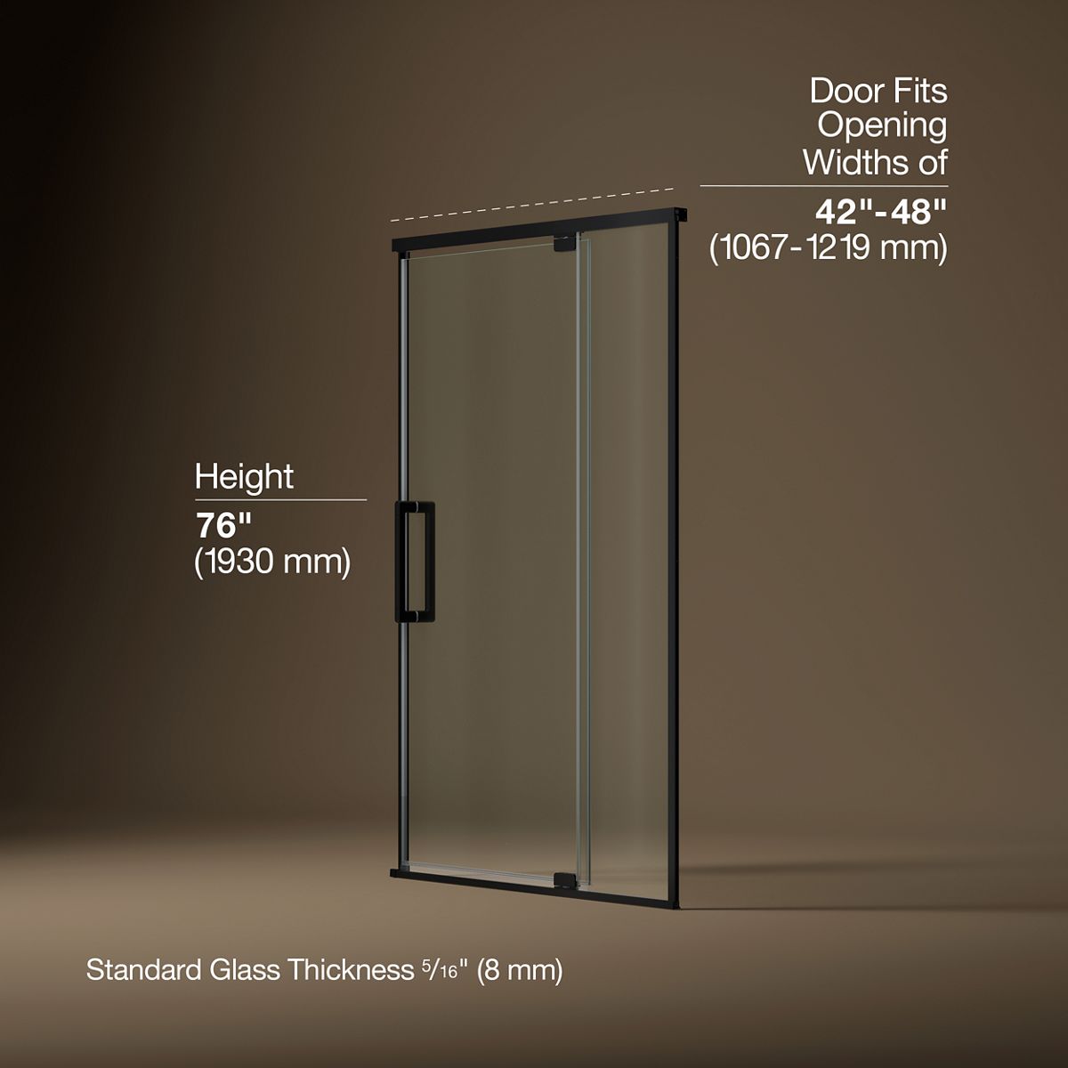 3/4 view of product with dimensions