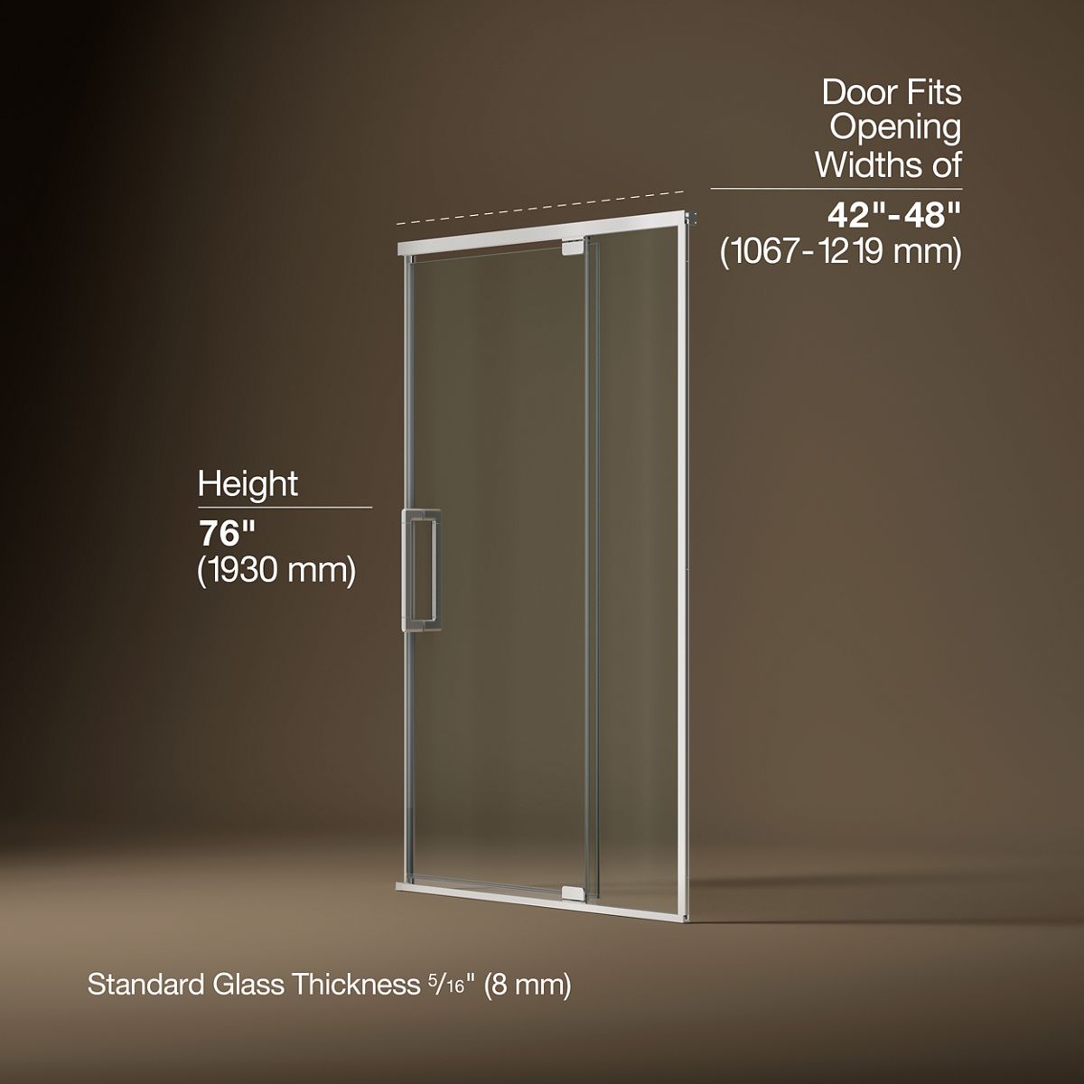3/4 view of product with dimensions