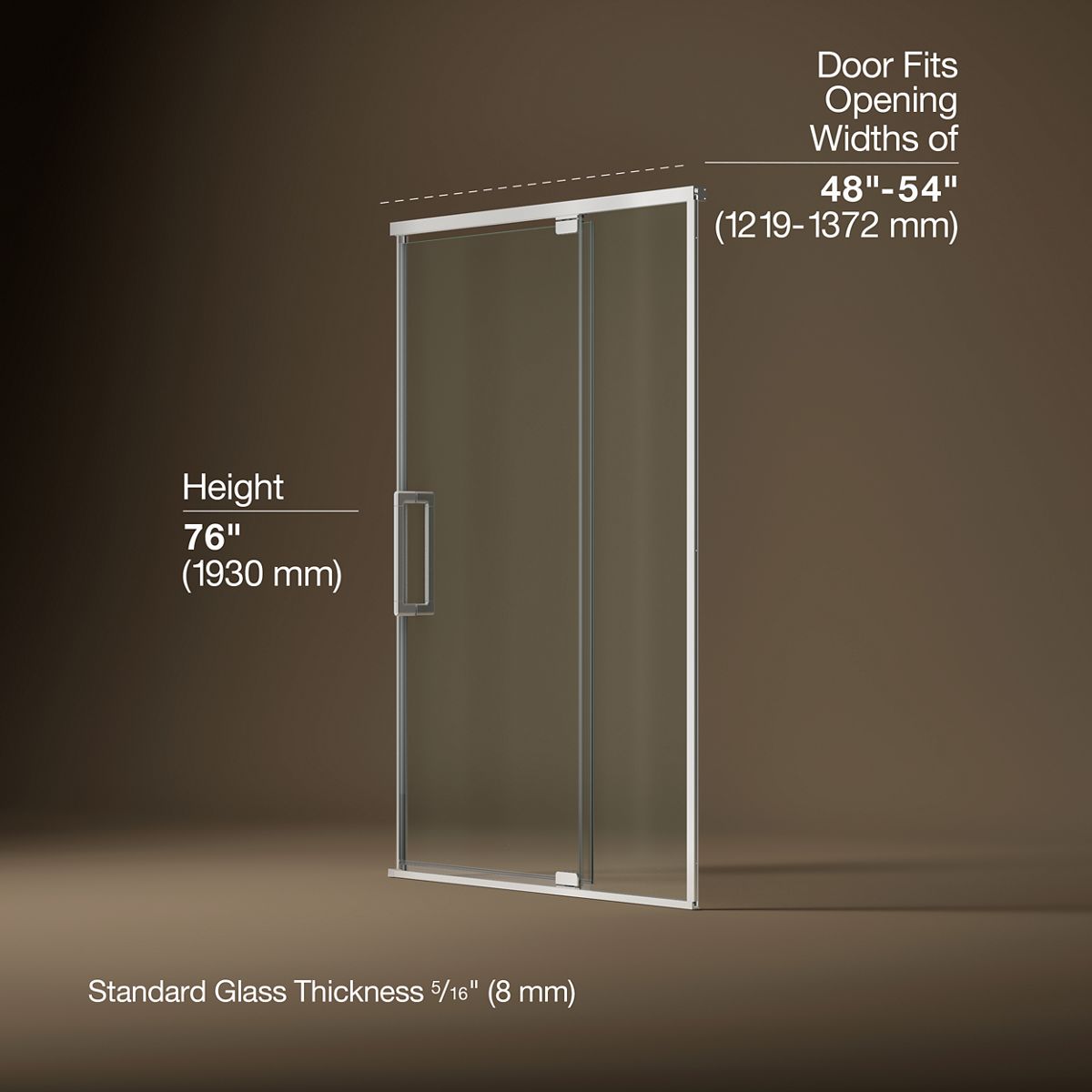 3/4 view of product with dimensions