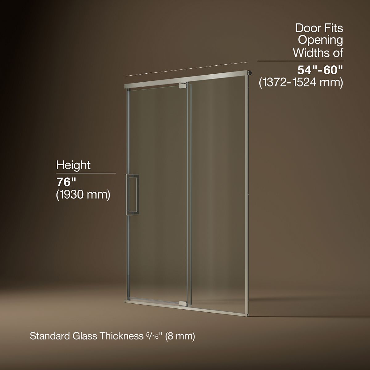 3/4 view of product with dimensions