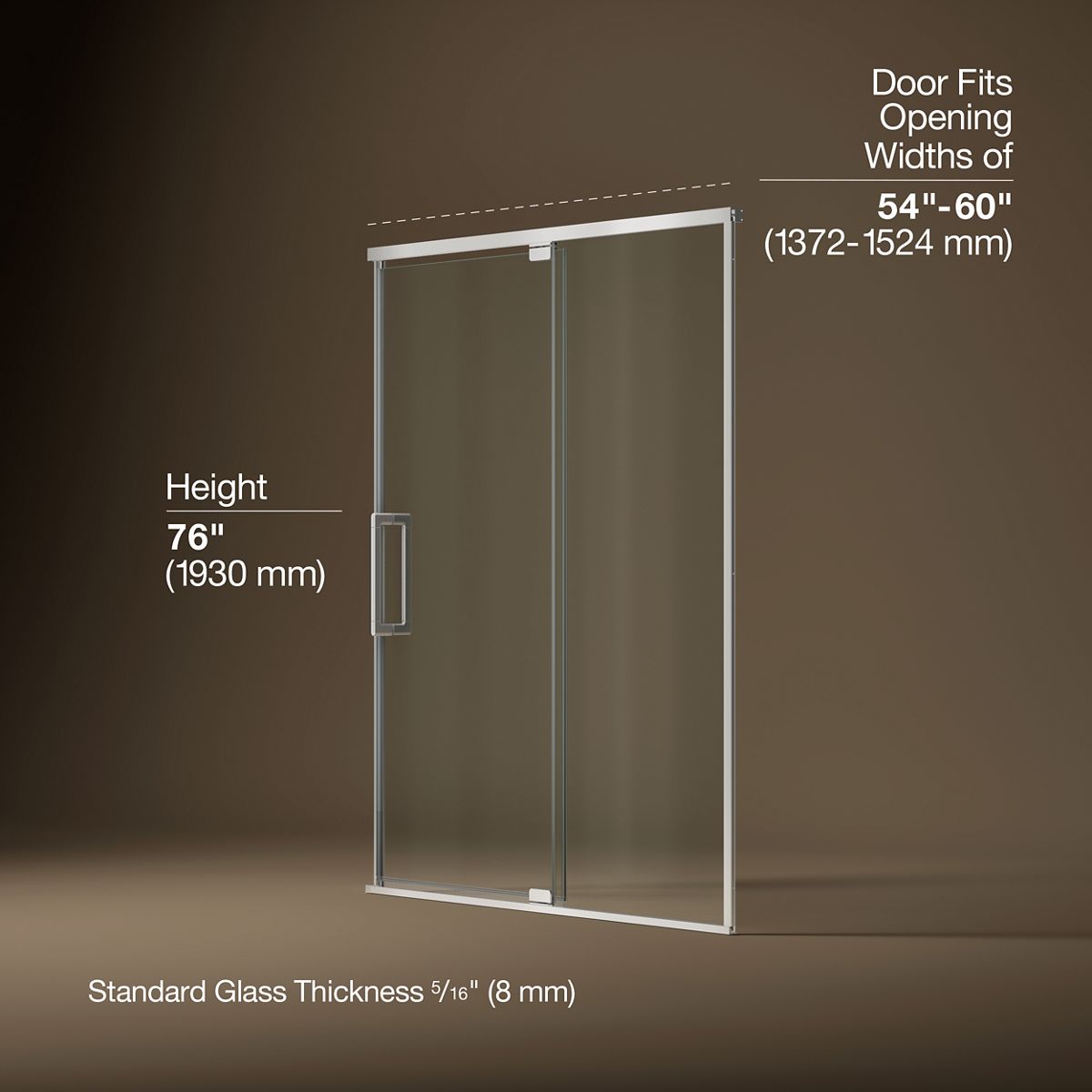 3/4 view of product with dimensions