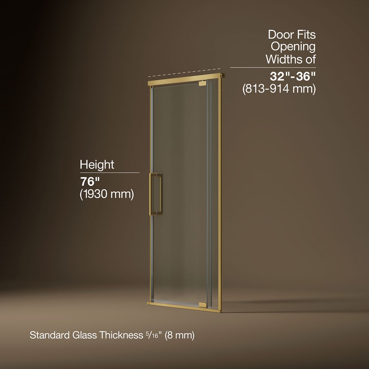 3/4 view of product with dimensions
