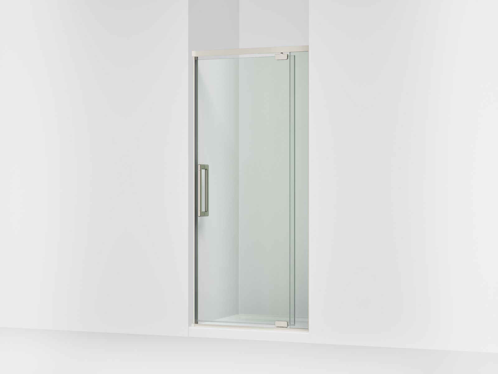 Statement 32"-36" W x 76" H pivot shower door with 5/16"-thick Crystal Clear glass