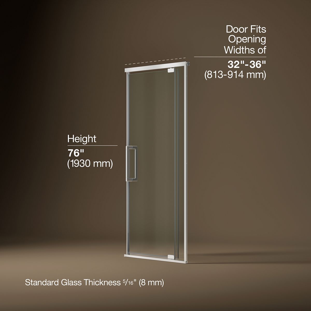 3/4 view of product with dimensions