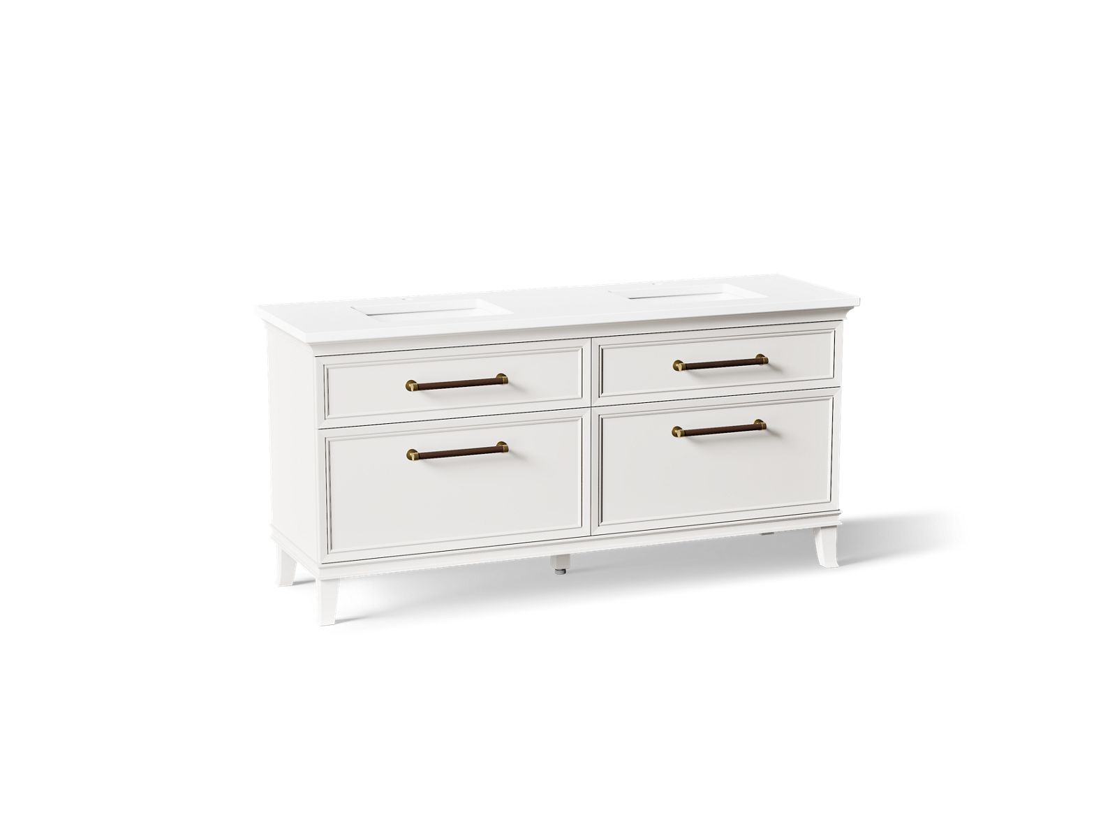 Artifacts 72" bathroom vanity cabinet with sinks and quartz top