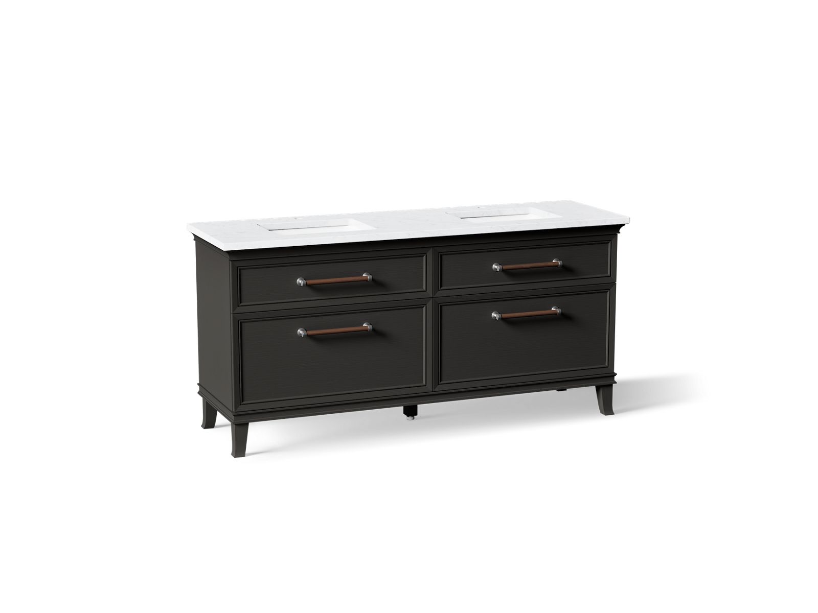 Artifacts 72" bathroom vanity cabinet with sinks and quartz top