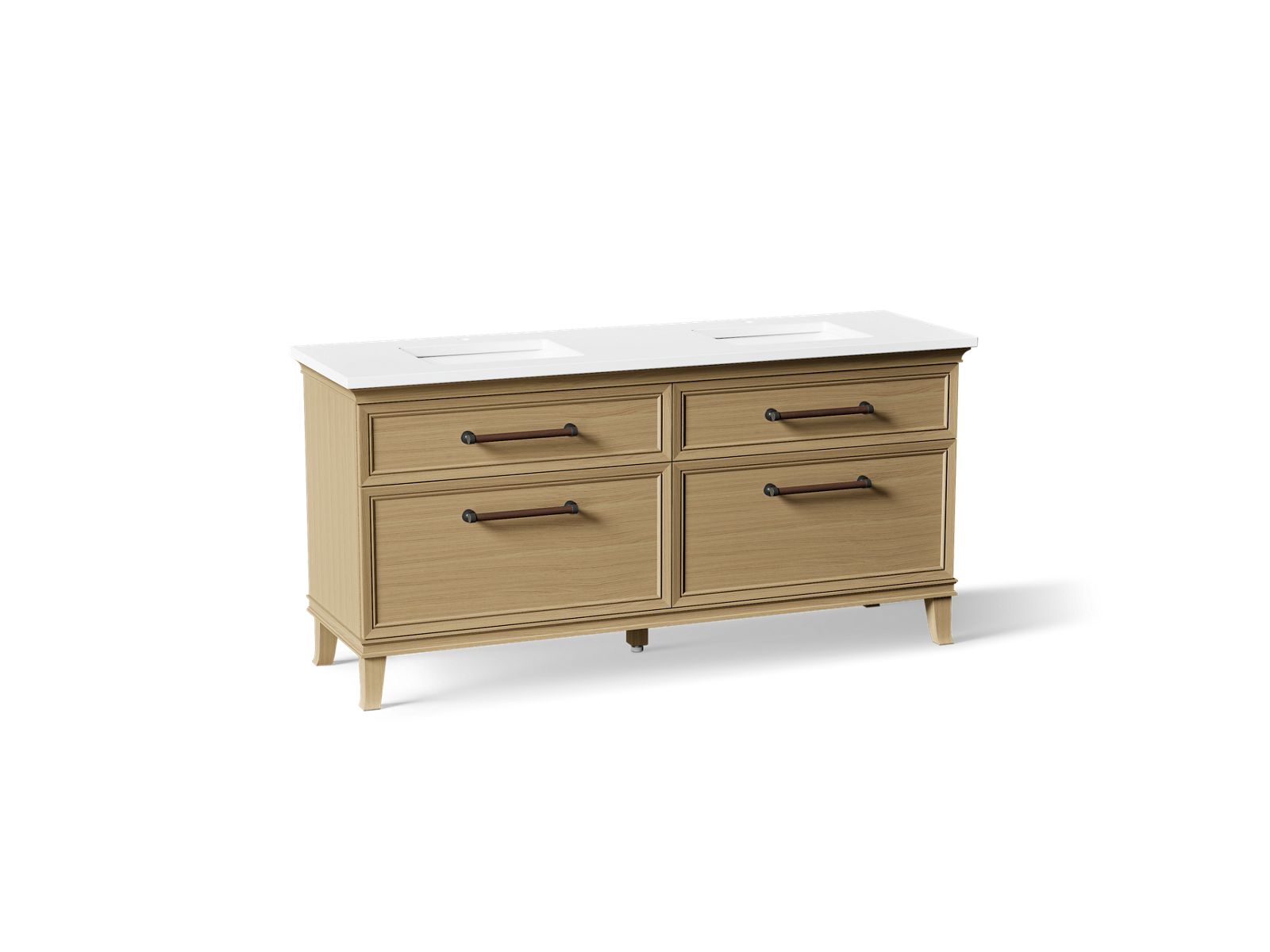 Artifacts 72" bathroom vanity cabinet with sinks and quartz top
