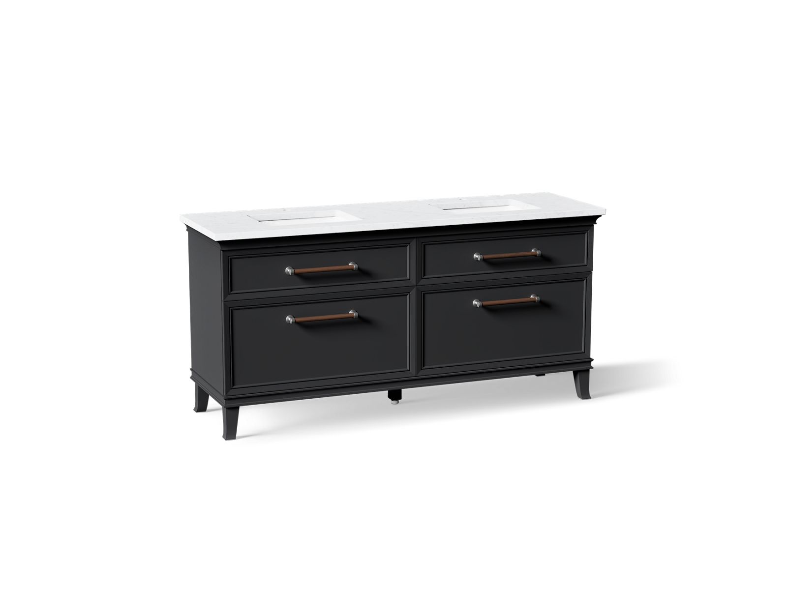 Artifacts 72" bathroom vanity cabinet with sinks and quartz top