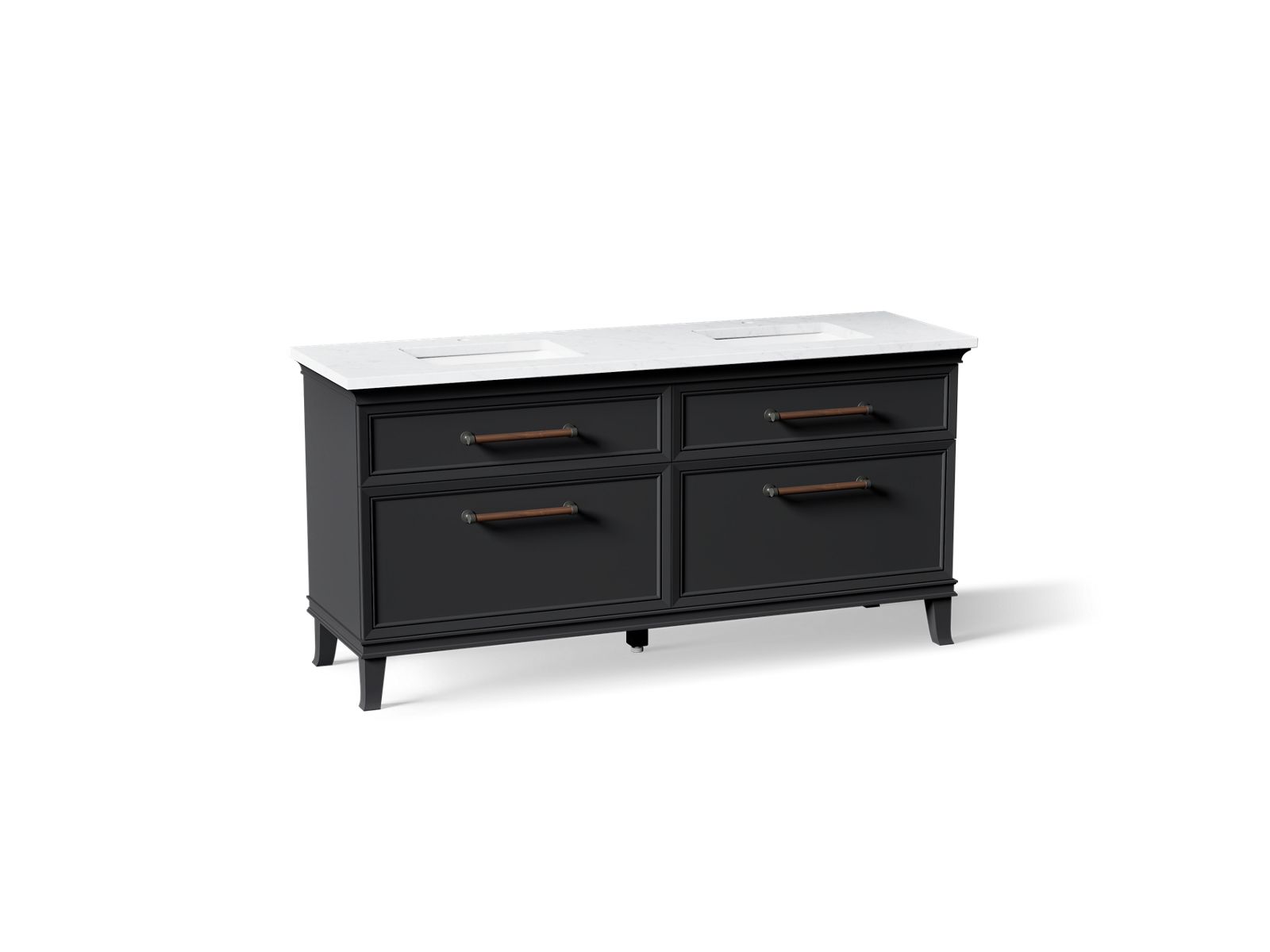 Artifacts 72" bathroom vanity cabinet with sinks and quartz top