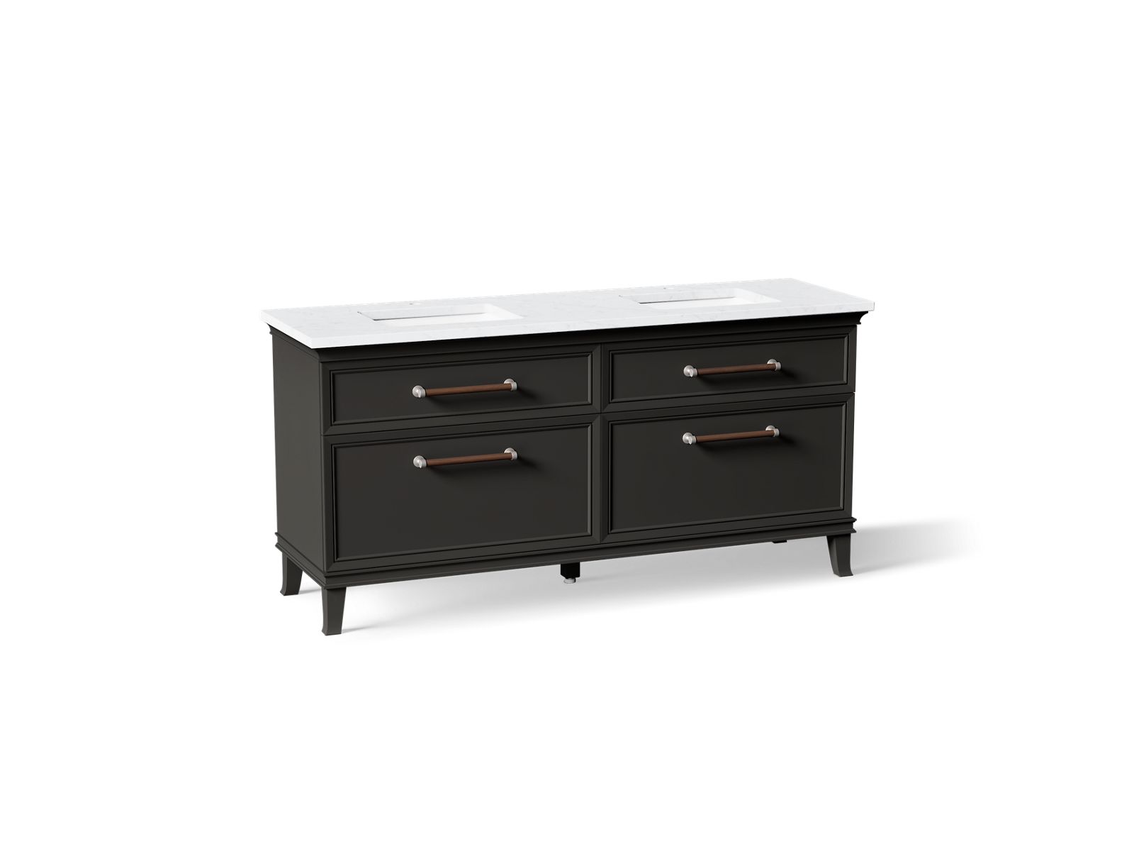 Artifacts 72" bathroom vanity cabinet with sinks and quartz top