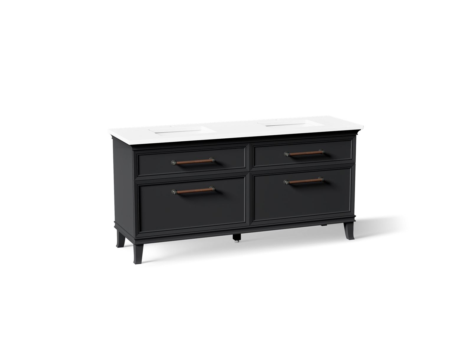 Artifacts 72" bathroom vanity cabinet with sinks and quartz top