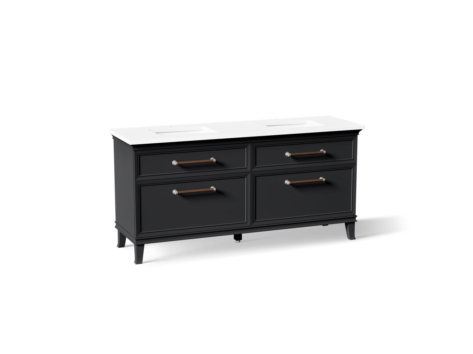 Artifacts 72" bathroom vanity cabinet with sinks and quartz top