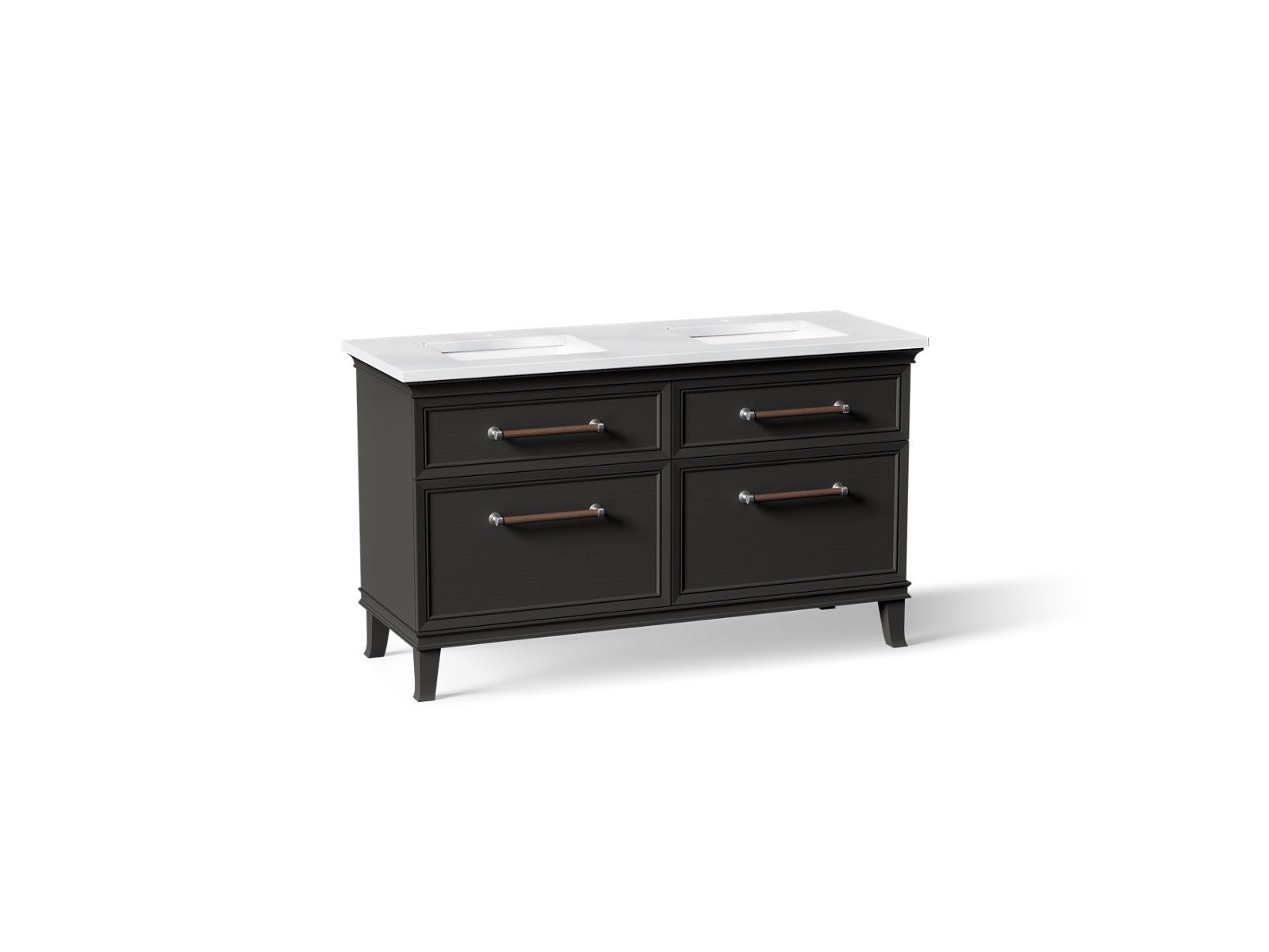 Artifacts 60" bathroom vanity cabinet with sinks and quartz top