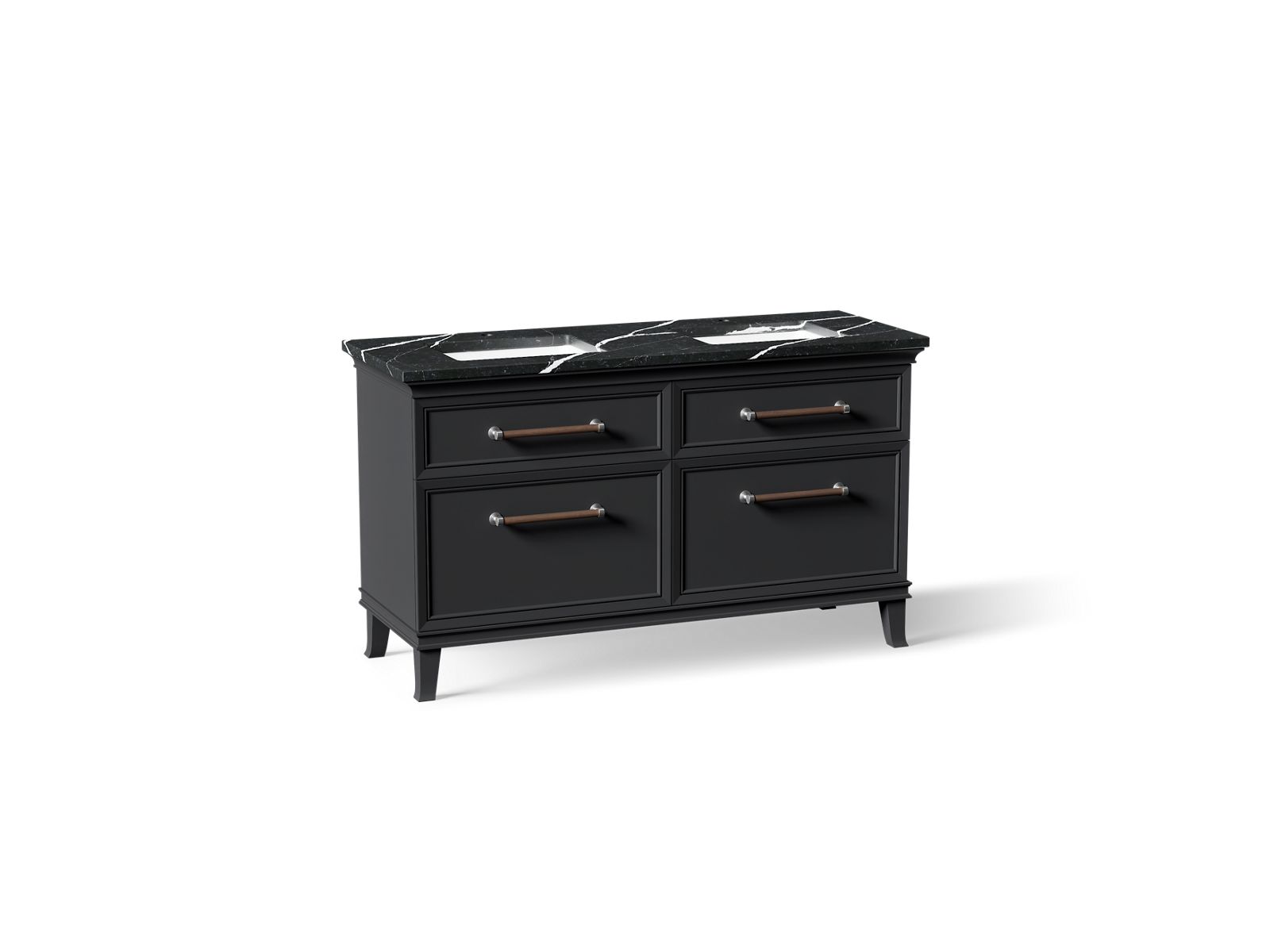 Artifacts 60" bathroom vanity cabinet with sinks and quartz top
