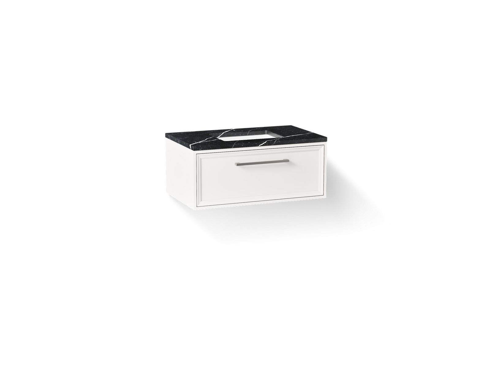Lodern 36" wall-hung bathroom vanity cabinet with sink and quartz top