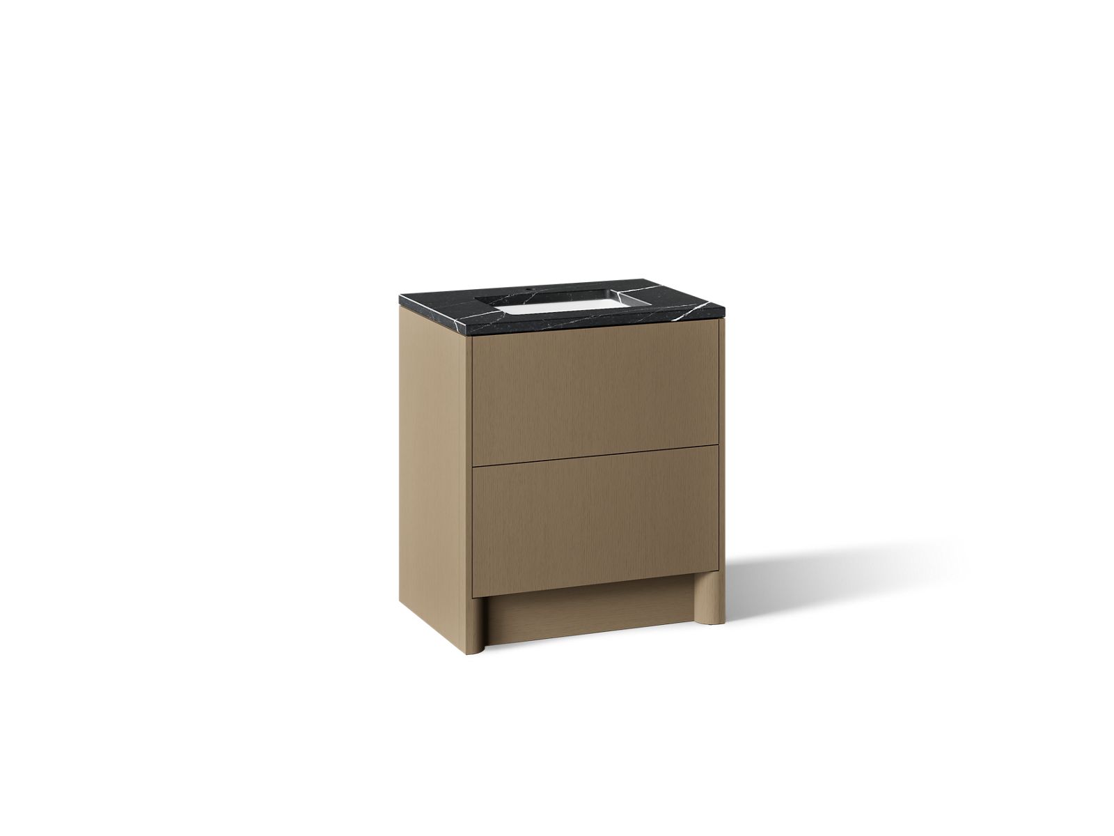 Statement 30" bathroom vanity set with sink and quartz top