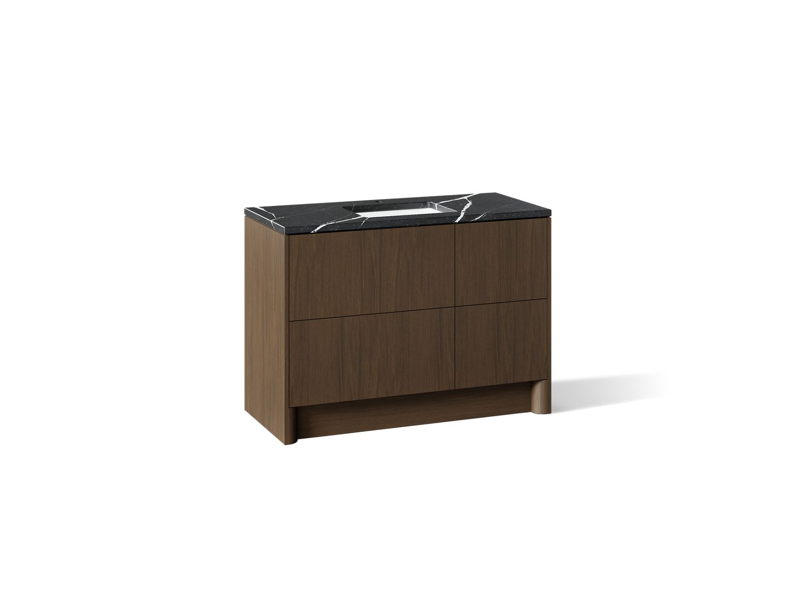 Statement 48" bathroom vanity set with sink and quartz top