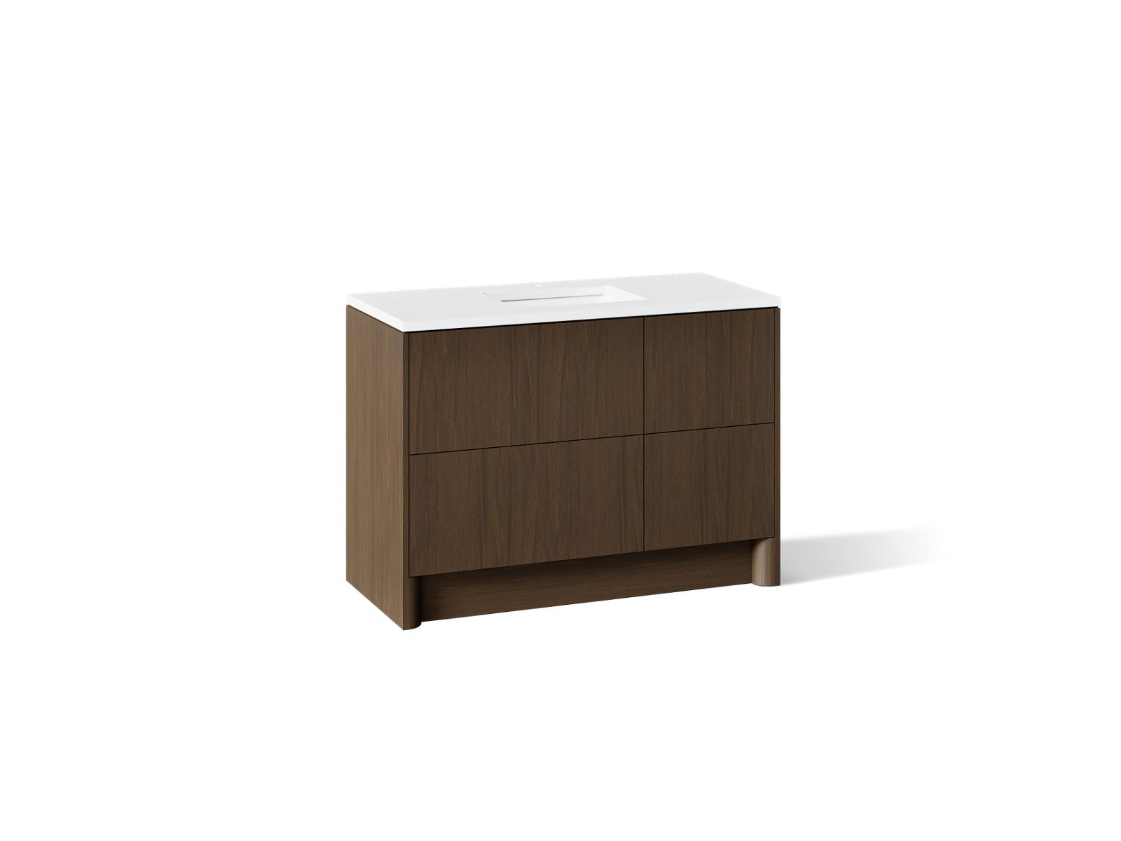 Statement 48" bathroom vanity set with sink and quartz top