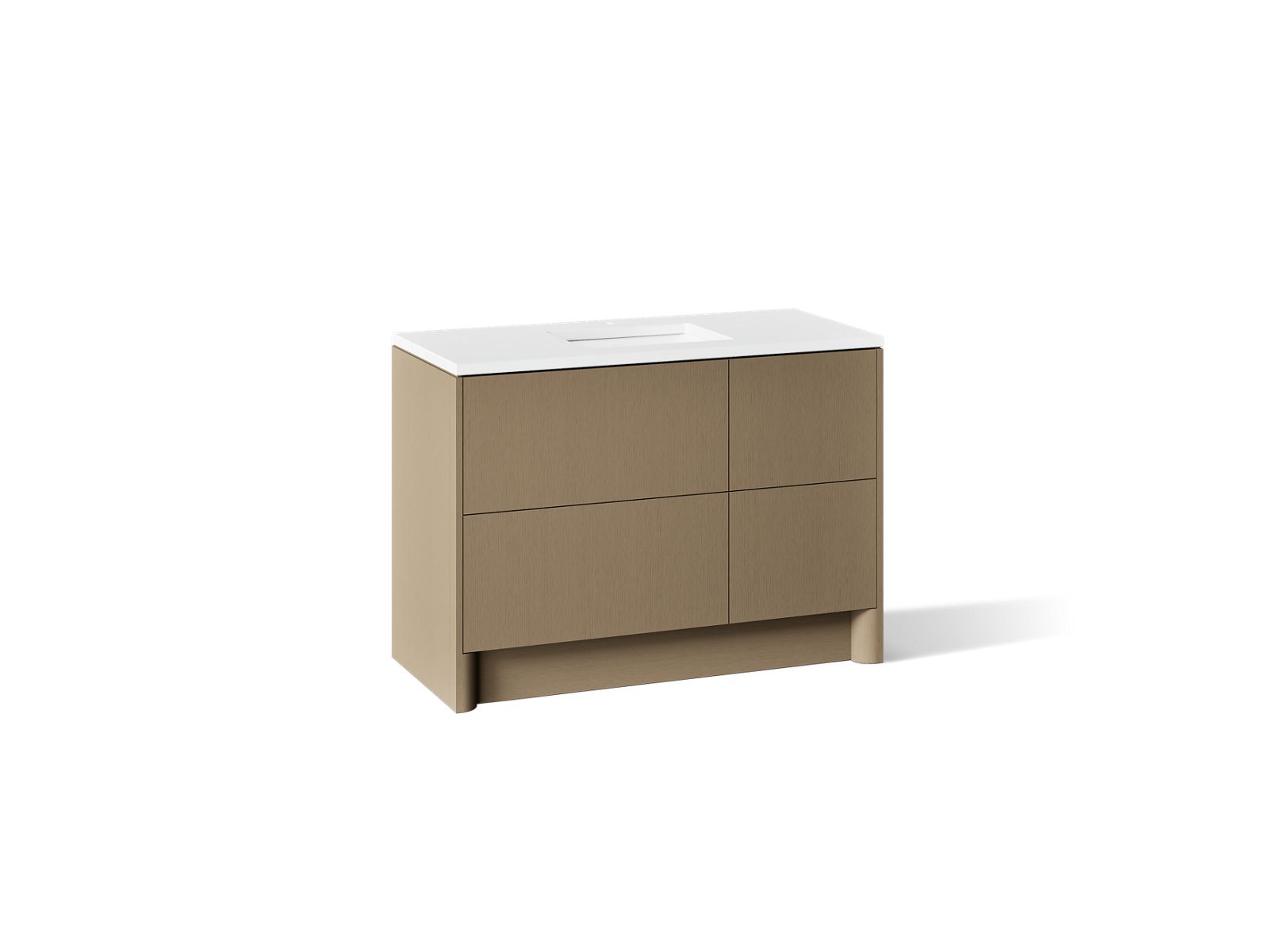 Statement 48" bathroom vanity set with sink and quartz top