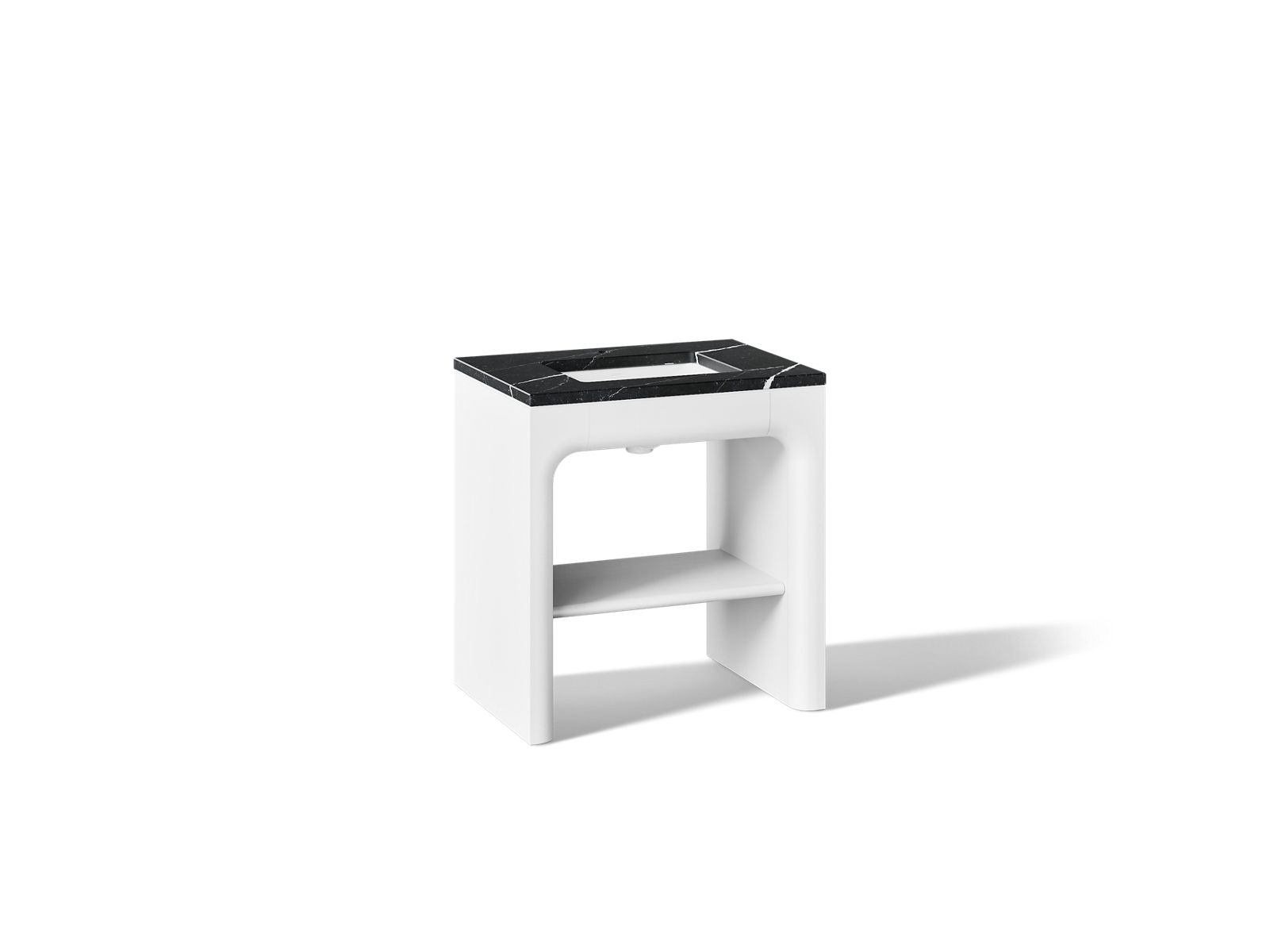 Statement 30" console-style bathroom vanity set with sink and quartz top