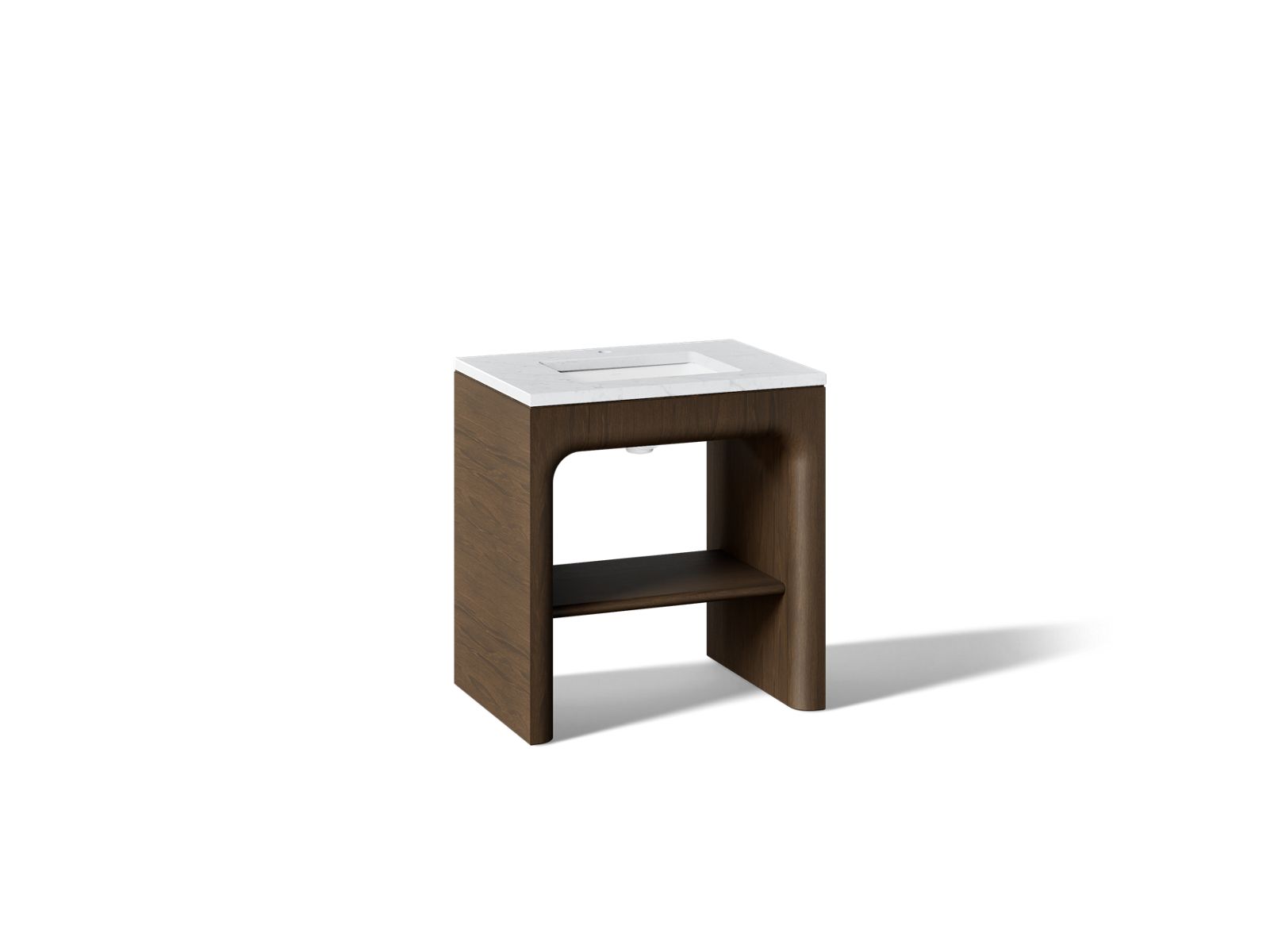 Statement 30" console-style bathroom vanity set with sink and quartz top